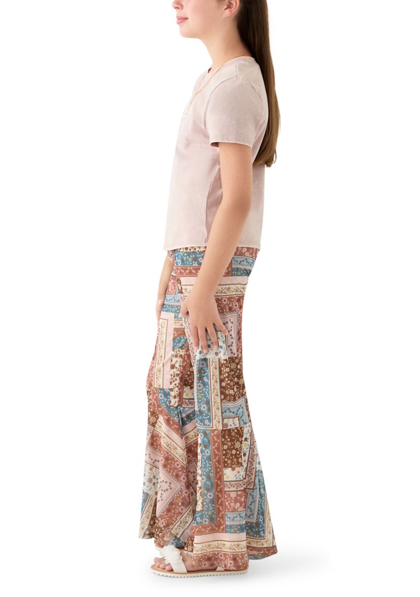 Girls 7-16 2-Piece Free Spirit Patchwork Flare Pants Set