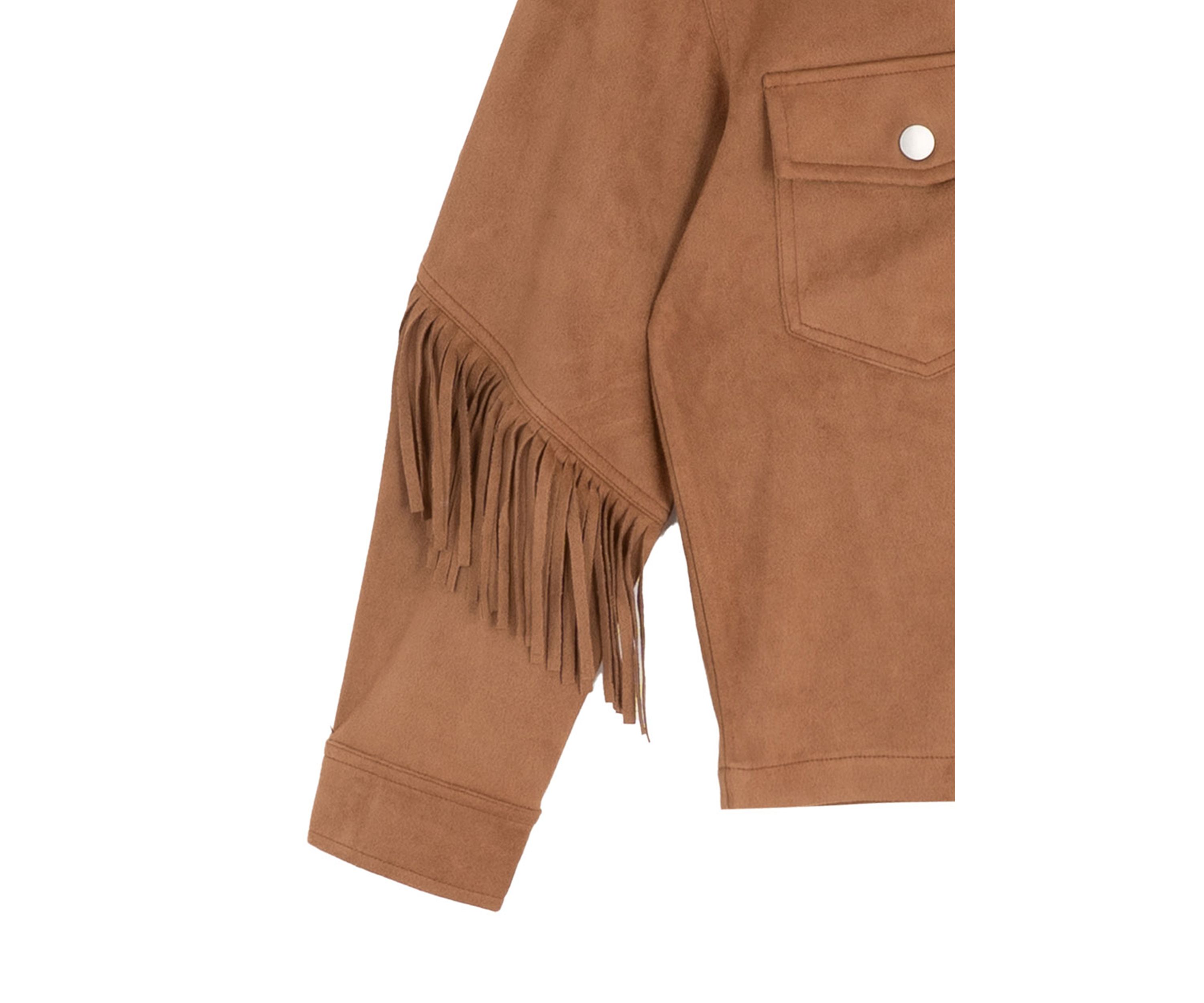 Girls 7-16 Suede Jacket Patched Flare Legging Set
