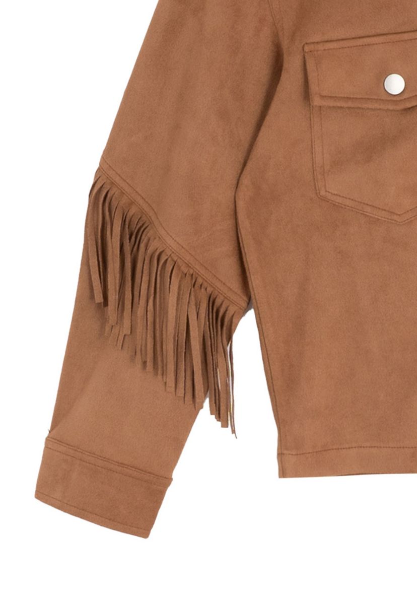 Girls 7-16 Suede Jacket Patched Flare Legging Set