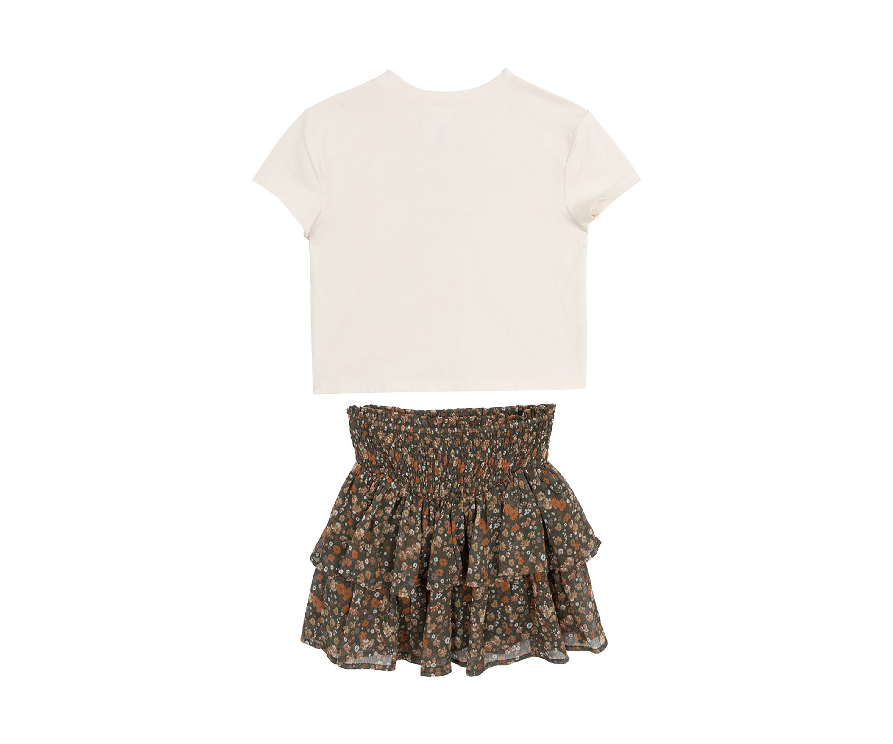 Girls 7-16 Wild and Free Graphic T-Shirt and Chiffon Skort Set