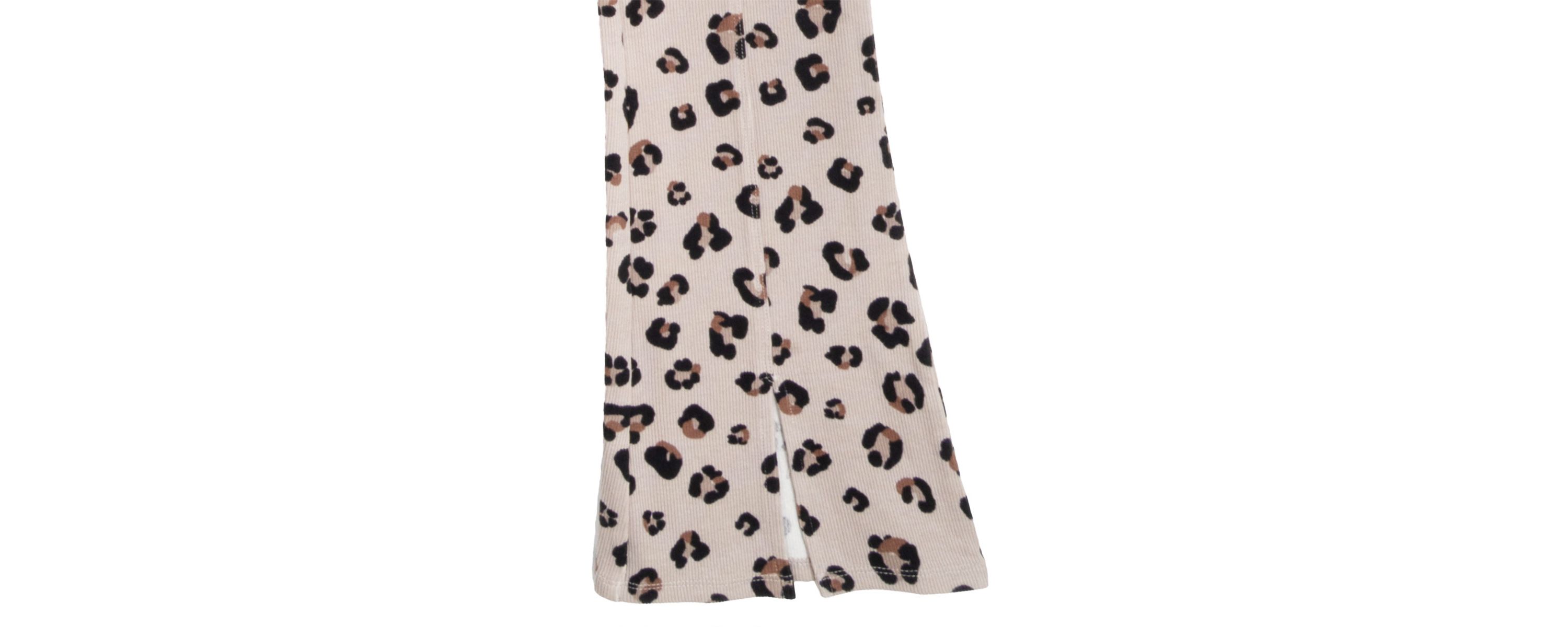 Girl 7-16 Knit Top and Animal Printed Flare Leggings