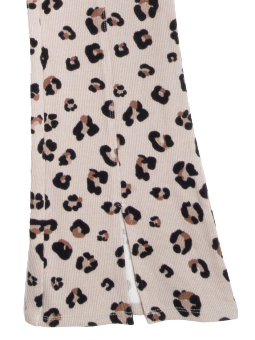 Girl 7-16 Knit Top and Animal Printed Flare Leggings