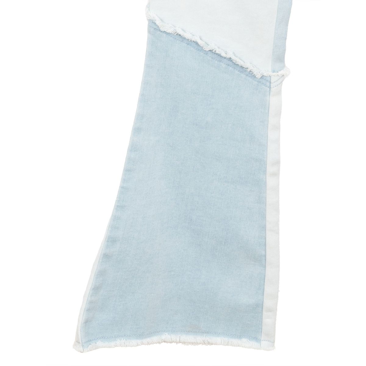 Girls 7-16 Ribbed V-Neck Top and Patchwork Flare Jeans with Accessory