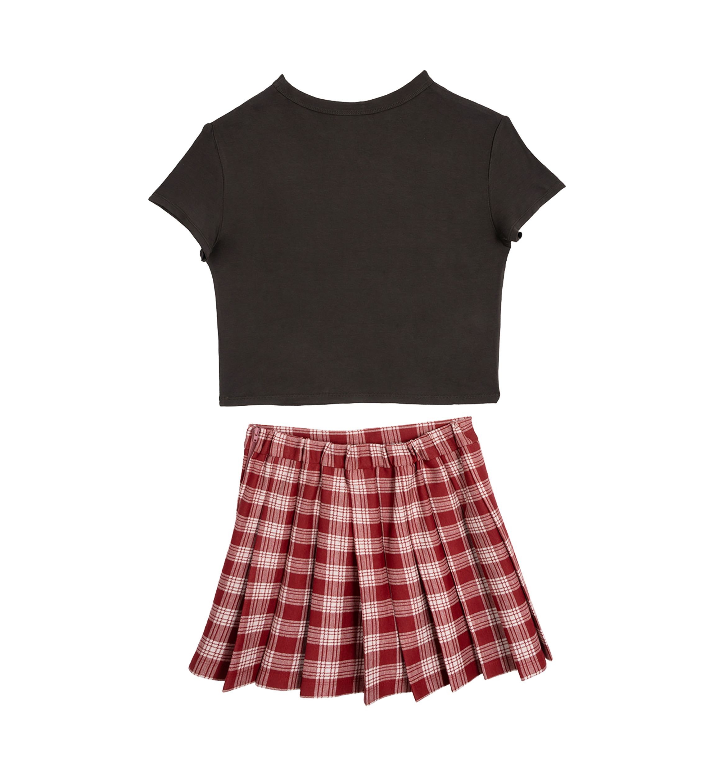 Girls 7-16 Free Bird Graphic T-Shirt and Plaid Skort Set