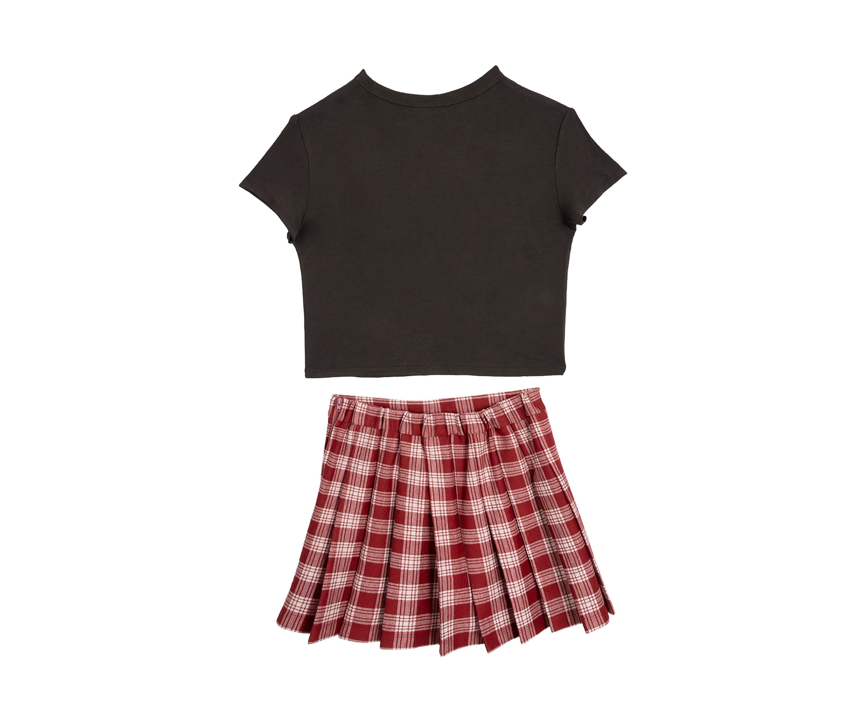 Girls 7-16 Free Bird Graphic T-Shirt and Plaid Skort Set