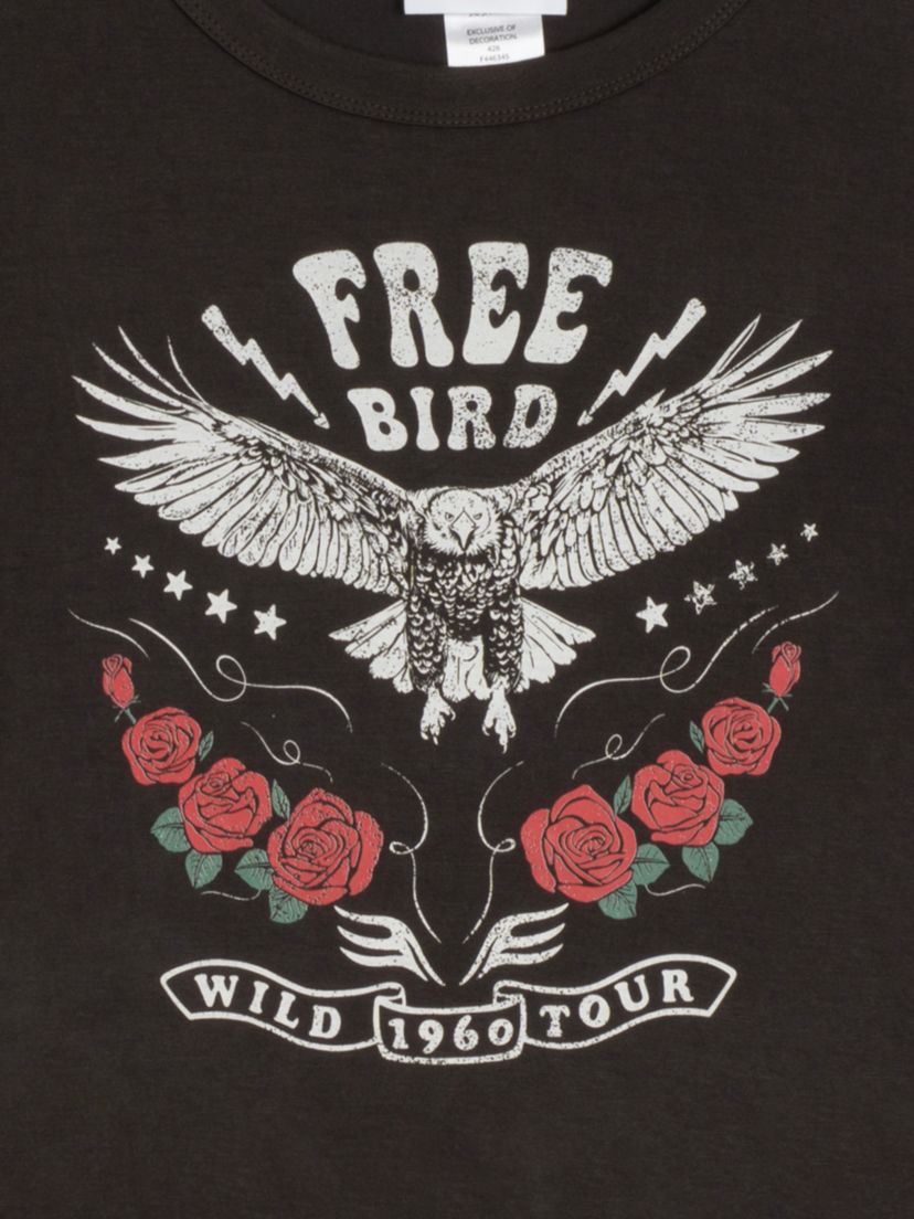 Girls 7-16 Free Bird Graphic T-Shirt and Plaid Skort Set