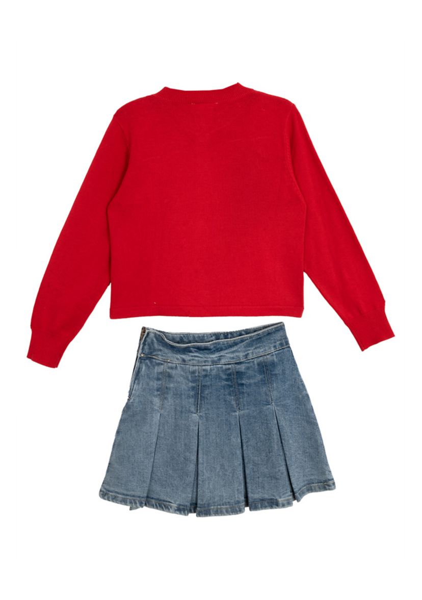 Girls 7-16 Sweater, Tank and Skort Set