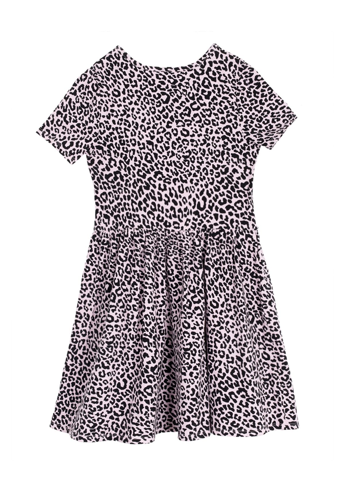 Girls 7-16 Leopard Knit Shirred Waist Dress