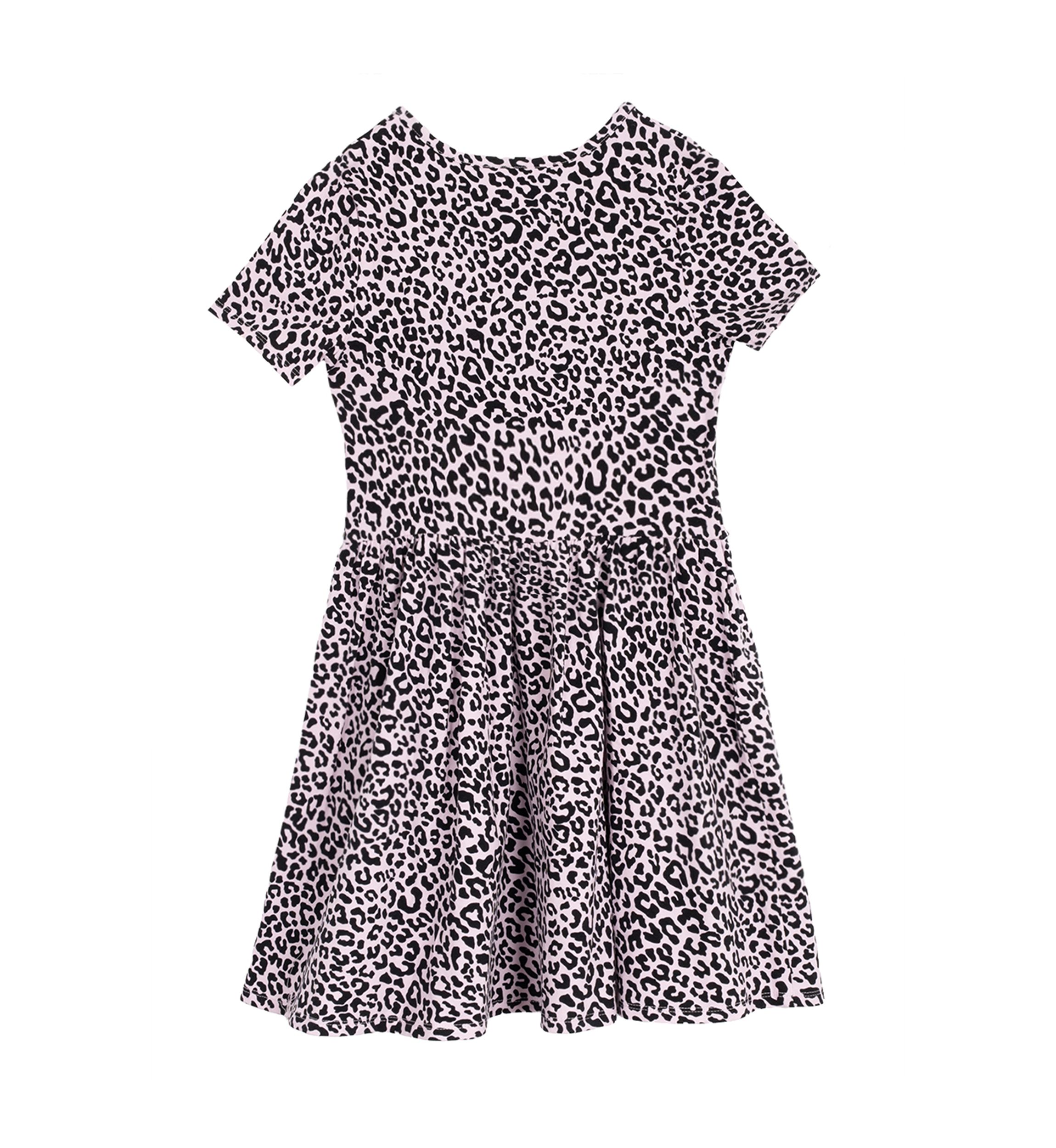 Girls 7-16 Leopard Knit Shirred Waist Dress