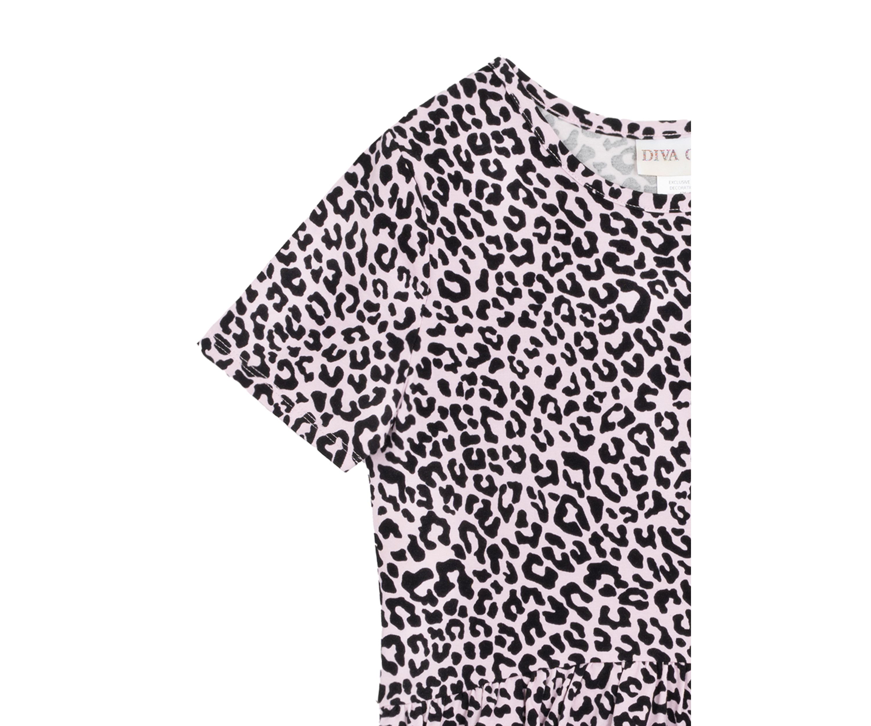 Girls 7-16 Leopard Knit Shirred Waist Dress