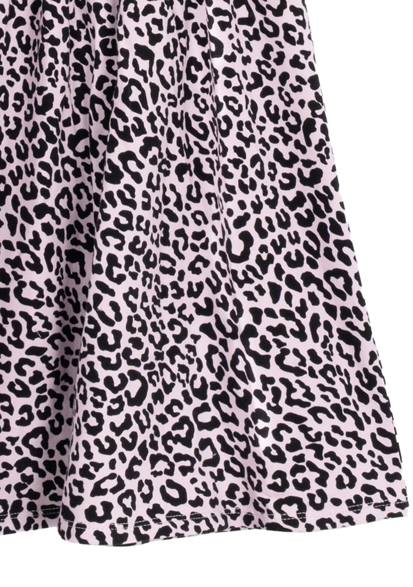 Girls 7-16 Leopard Knit Shirred Waist Dress