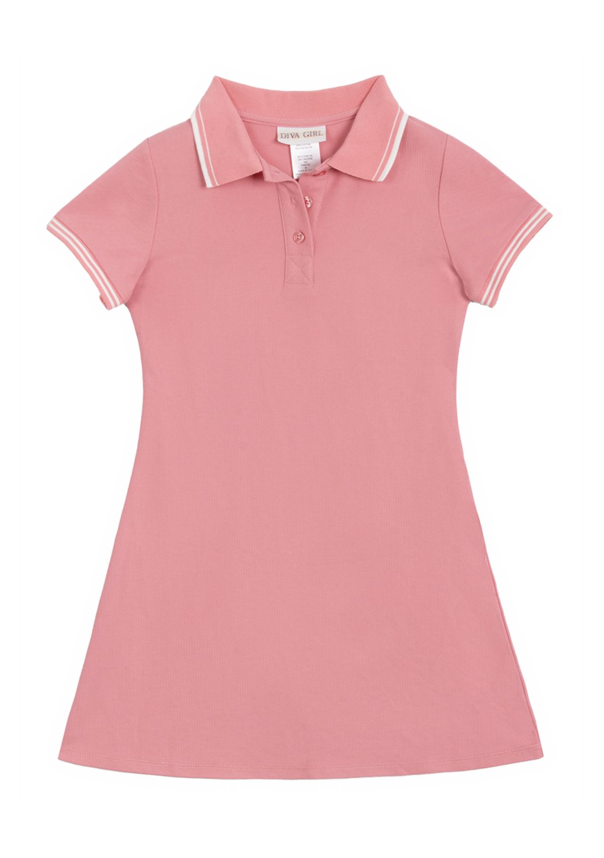 Girls 7-16 Short Sleeve Double Knit Polo Dress