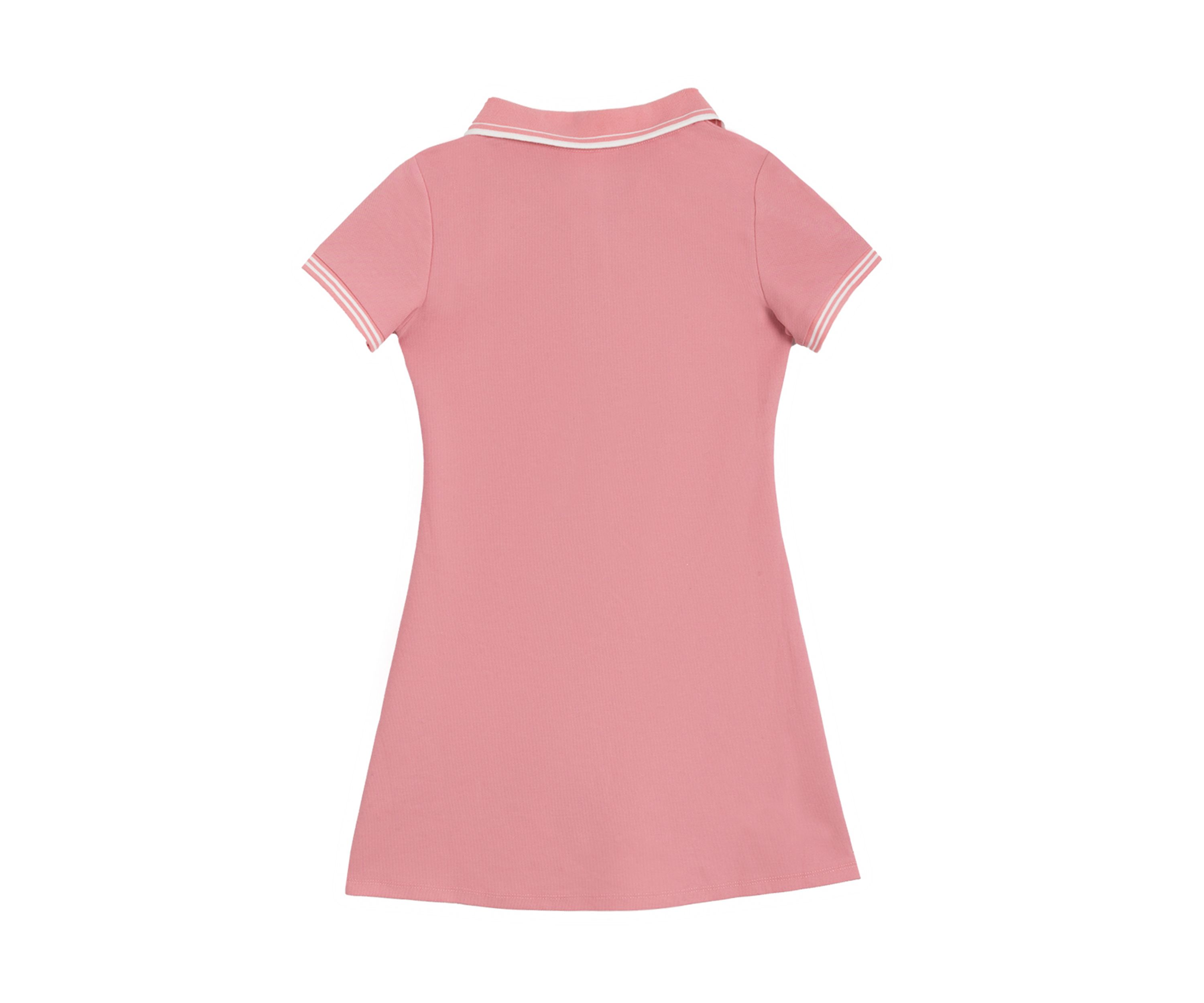 Girls 7-16 Short Sleeve Double Knit Polo Dress