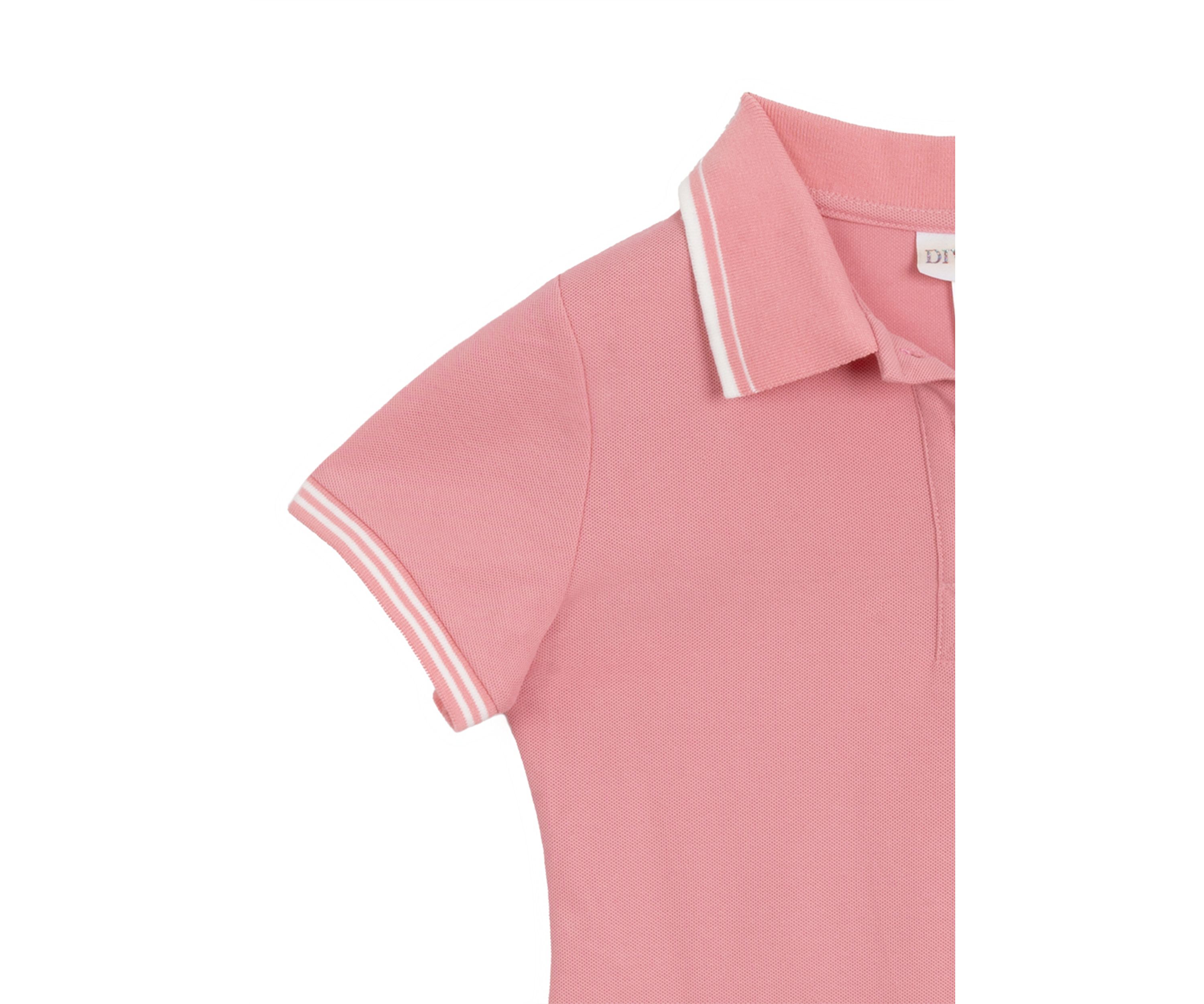 Girls 7-16 Short Sleeve Double Knit Polo Dress
