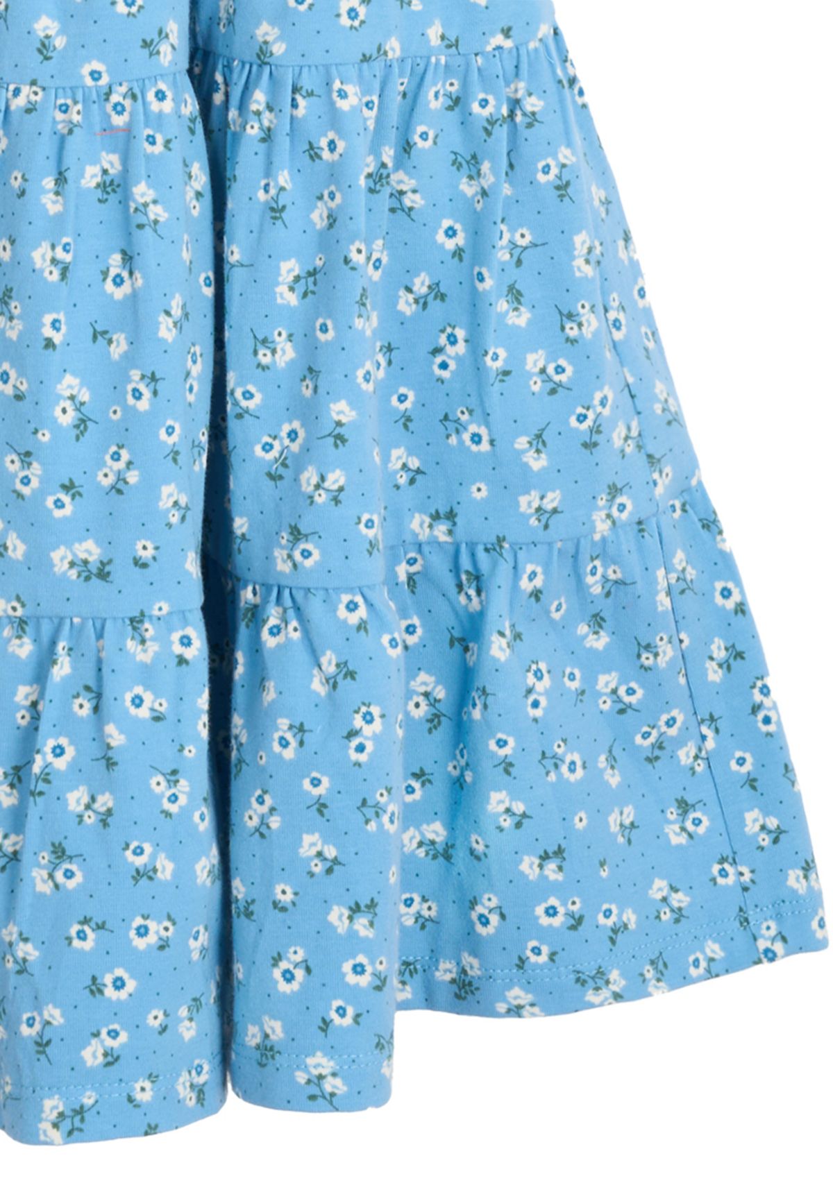 Girls 7-16 Floral Printed Knit Smocked Puff Sleeve Dress