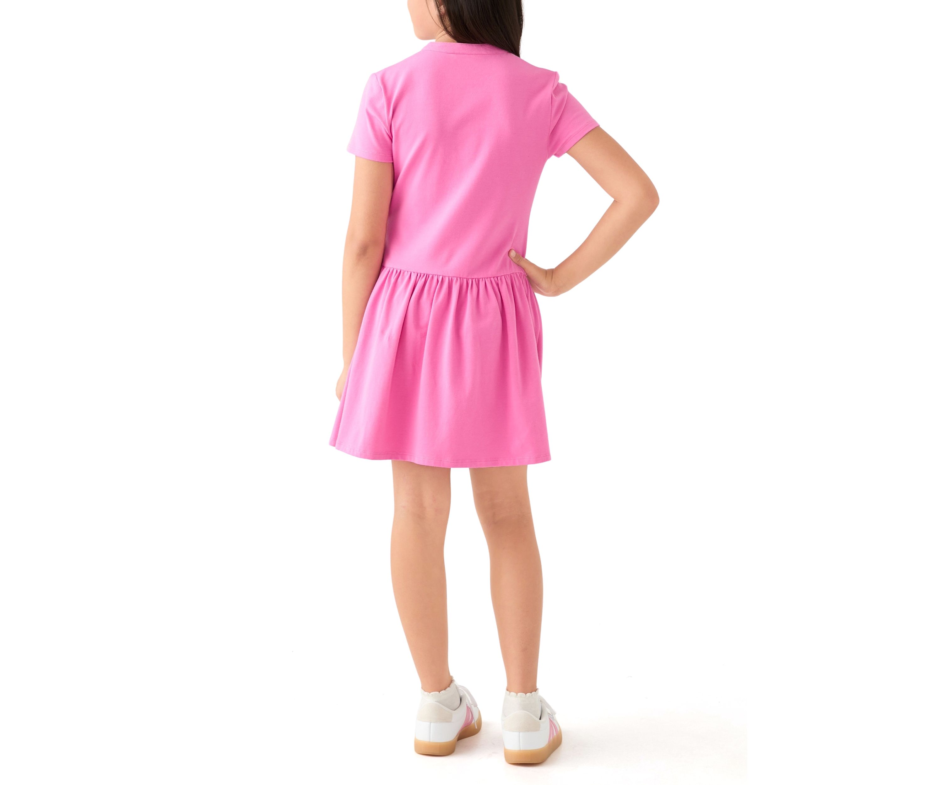 Girls 7-16 Drop Waist Henley Dress