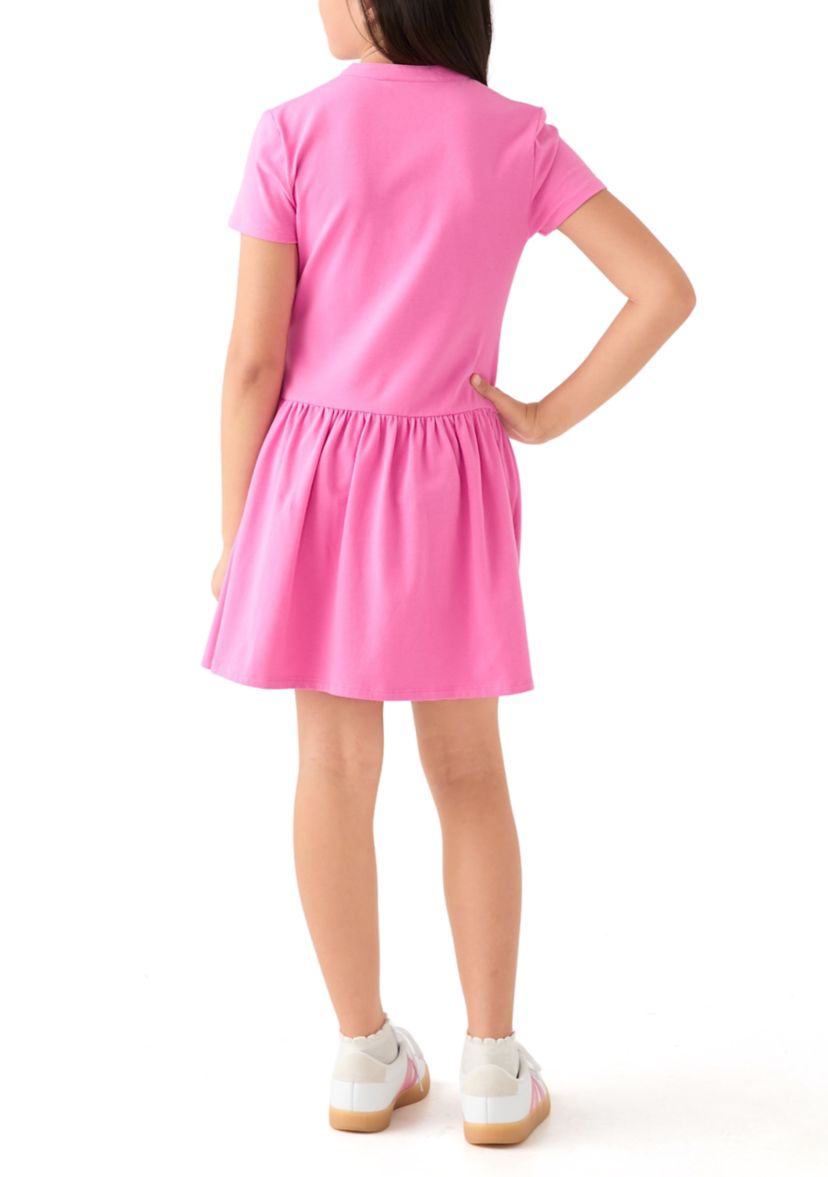 Girls 7-16 Drop Waist Henley Dress