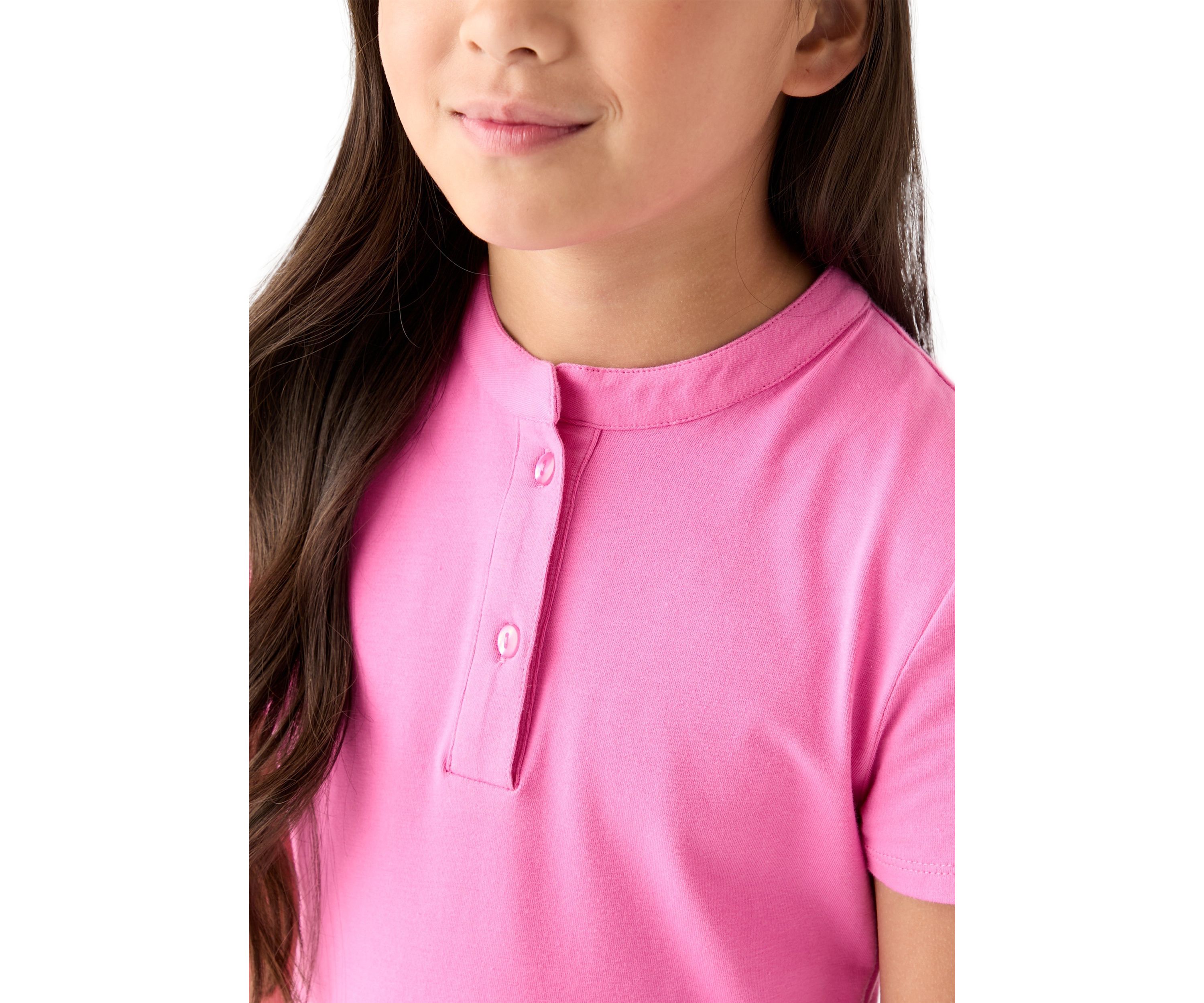 Girls 7-16 Drop Waist Henley Dress