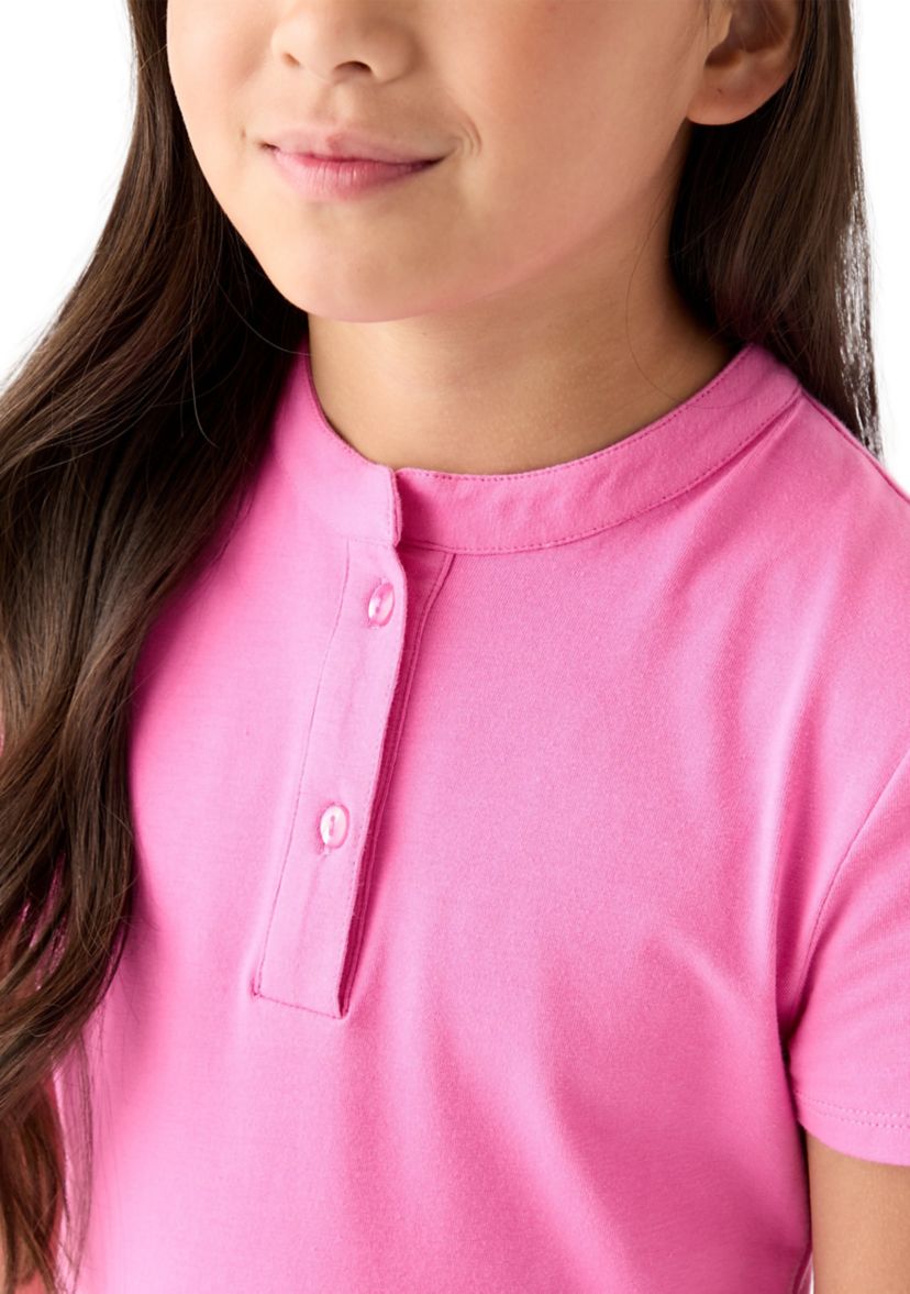 Girls 7-16 Drop Waist Henley Dress