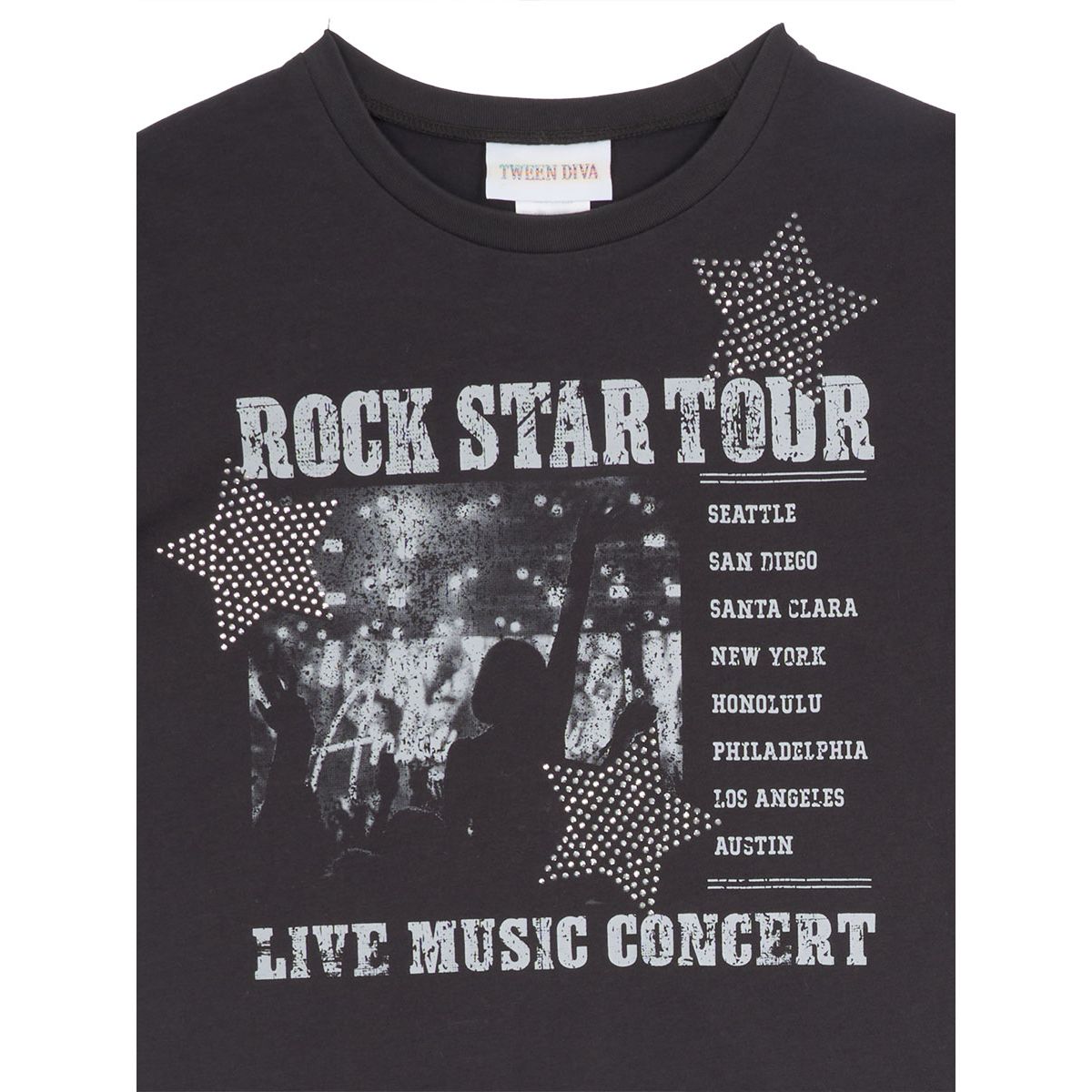 Girls 7-16 Rockstar Graphic T-Shirt and Camo Pants Set