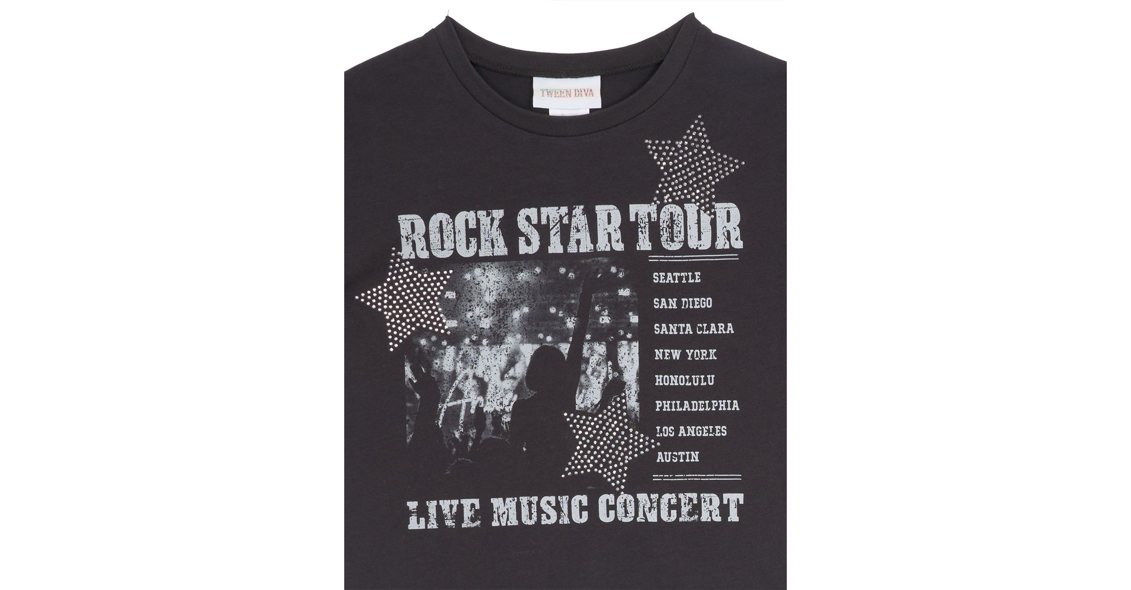 Girls 7-16 Rockstar Graphic T-Shirt and Camo Pants Set