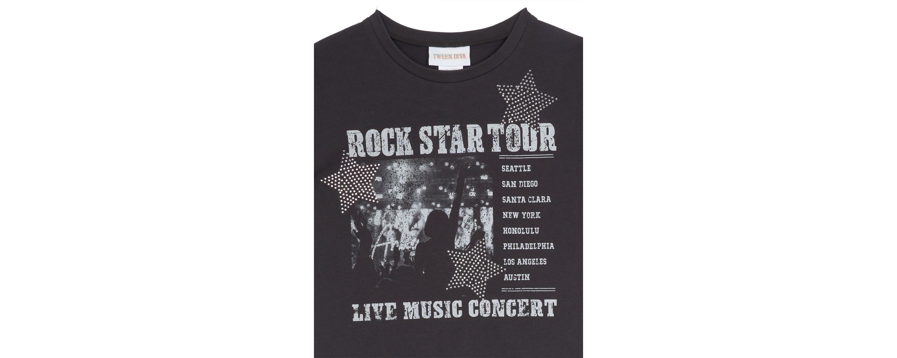 Girls 7-16 Rockstar Graphic T-Shirt and Camo Pants Set