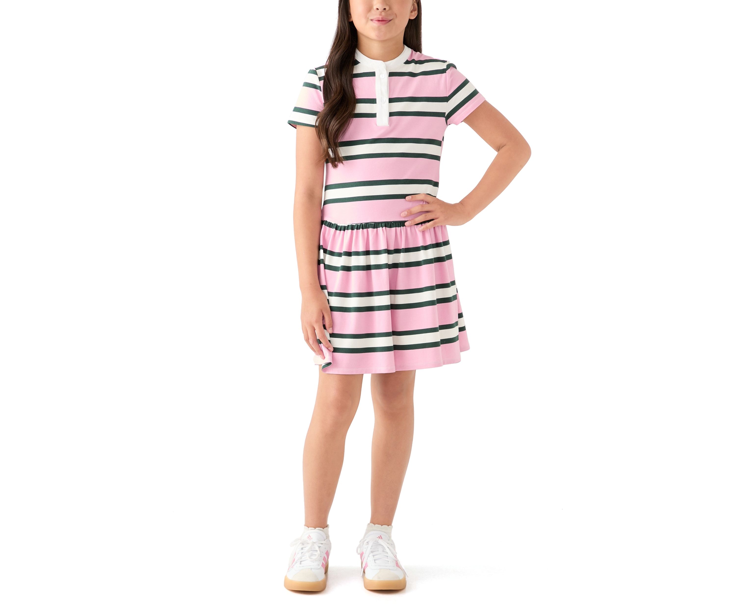 Girls 7-16 Striped Knit Dropwaist Dress