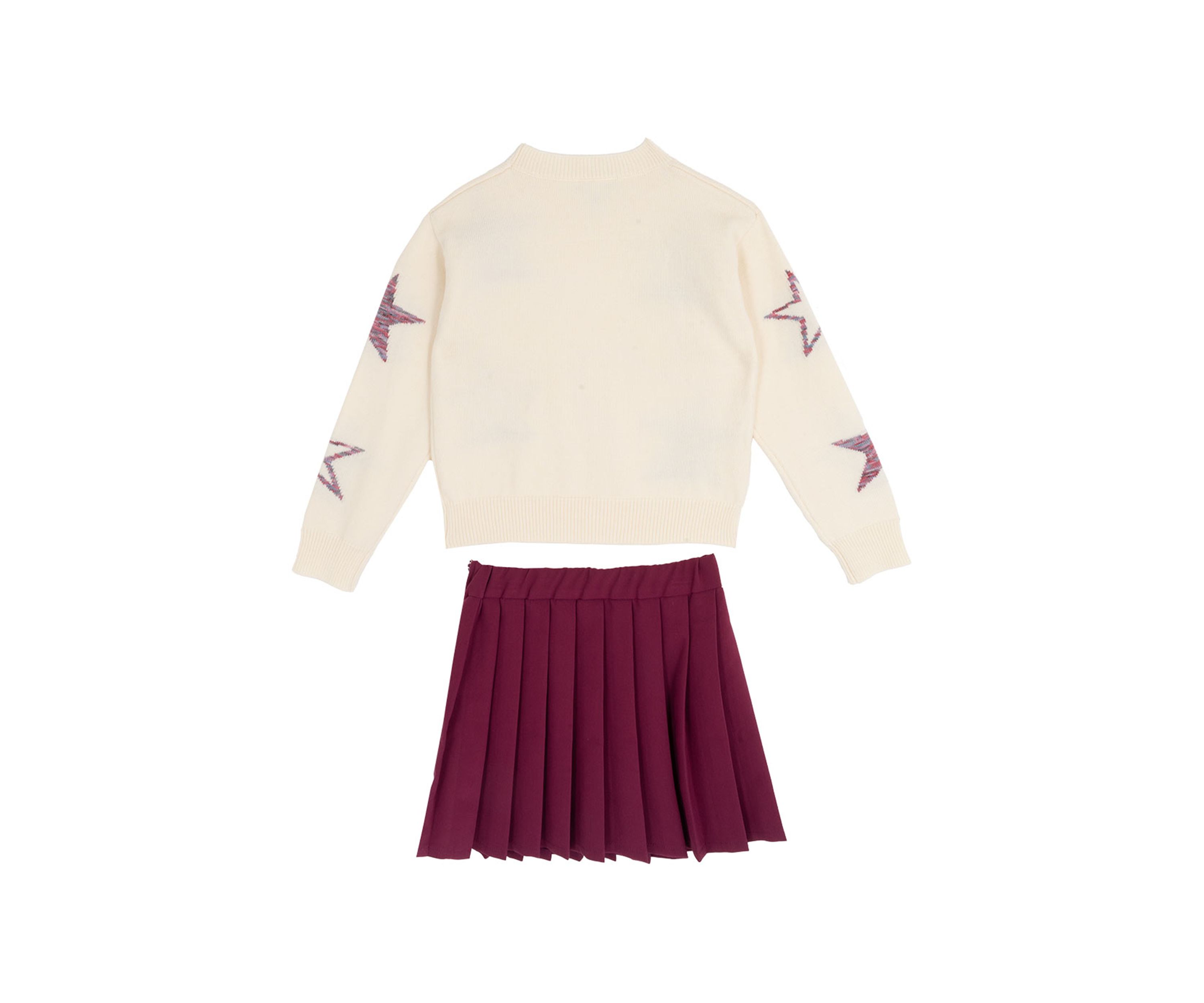 Girls 7-16 Star Sweater and Pleated Skort Set