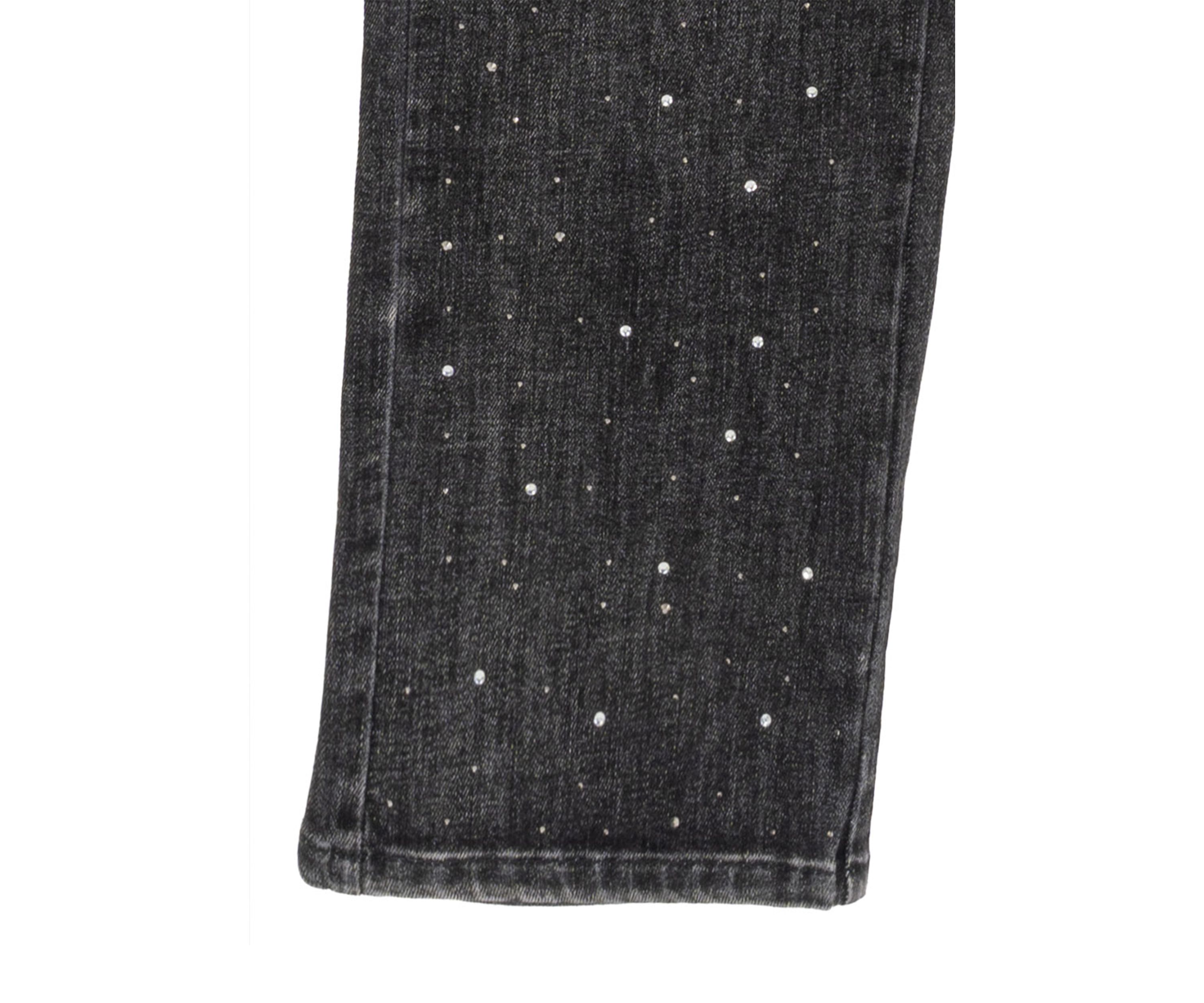 Girls 7-16 Asymmetric Top and Bedazzled Jeans Set