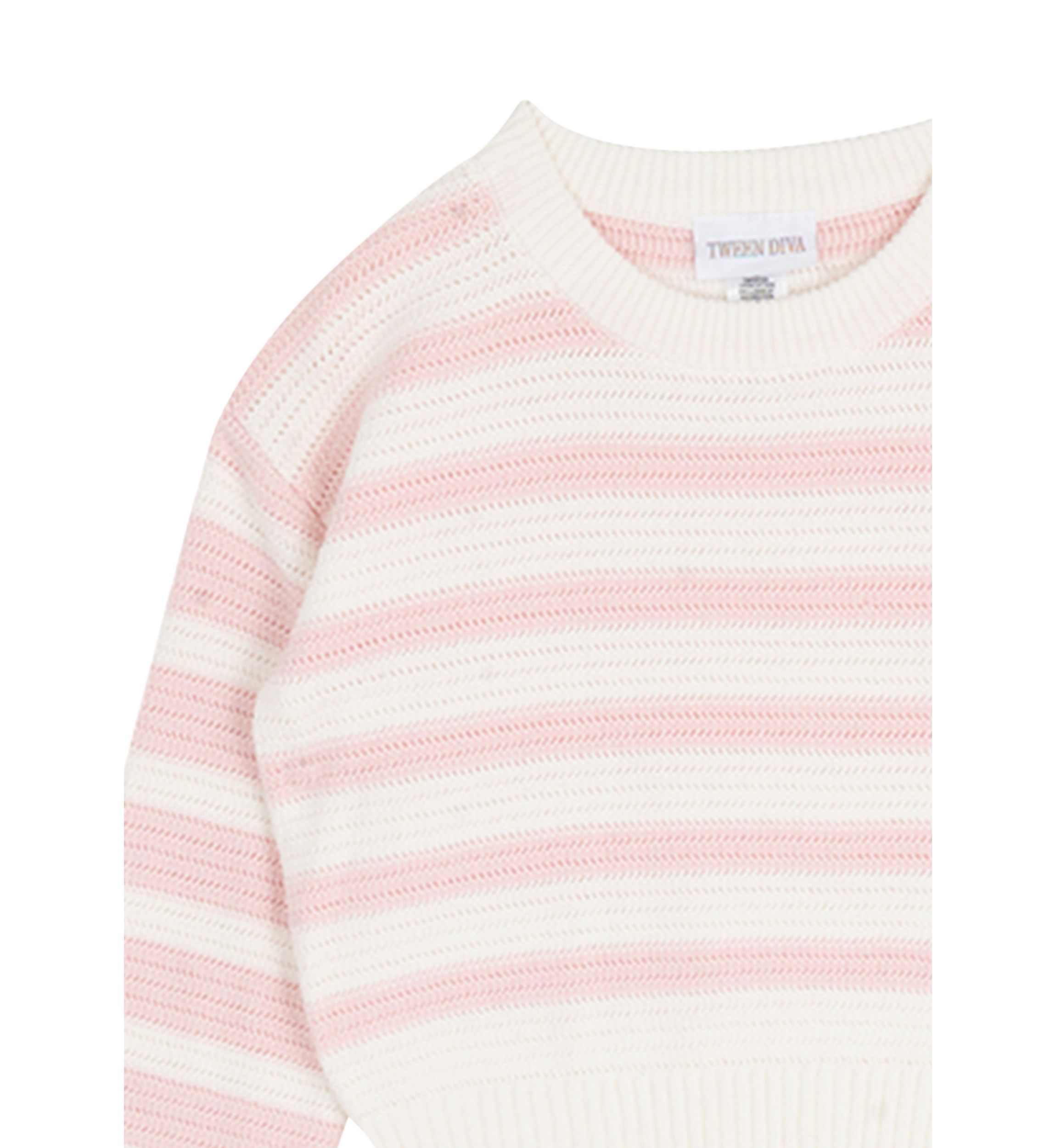 Girls 7-6 Striped Sweater & Bow Jeans Set