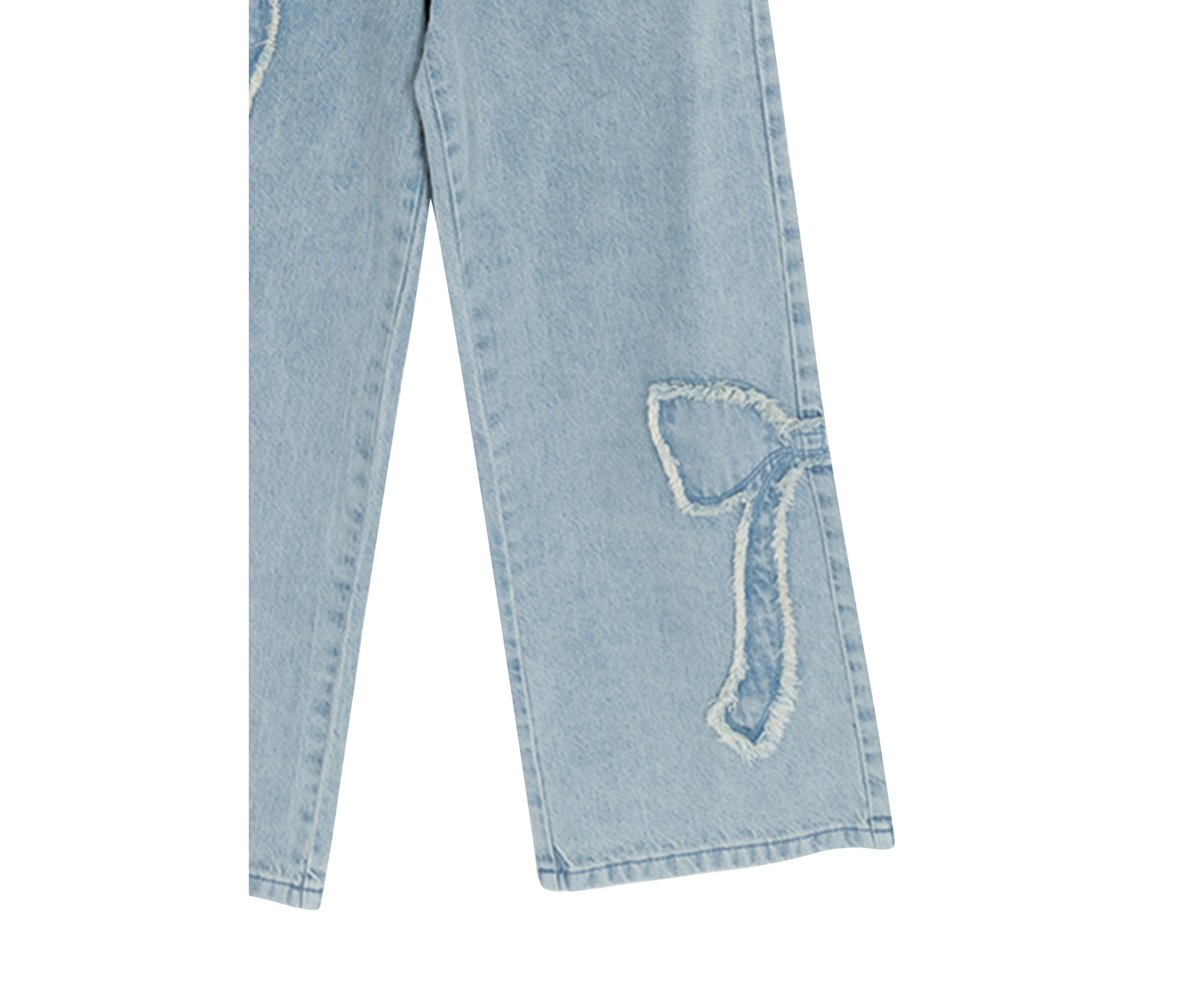 Girls 7-6 Striped Sweater & Bow Jeans Set