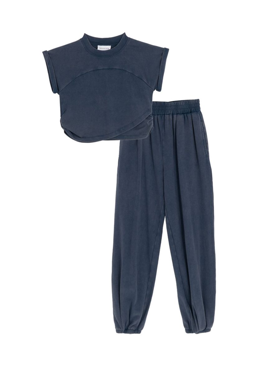 Girls 7-16 Washed Jersey Set 
