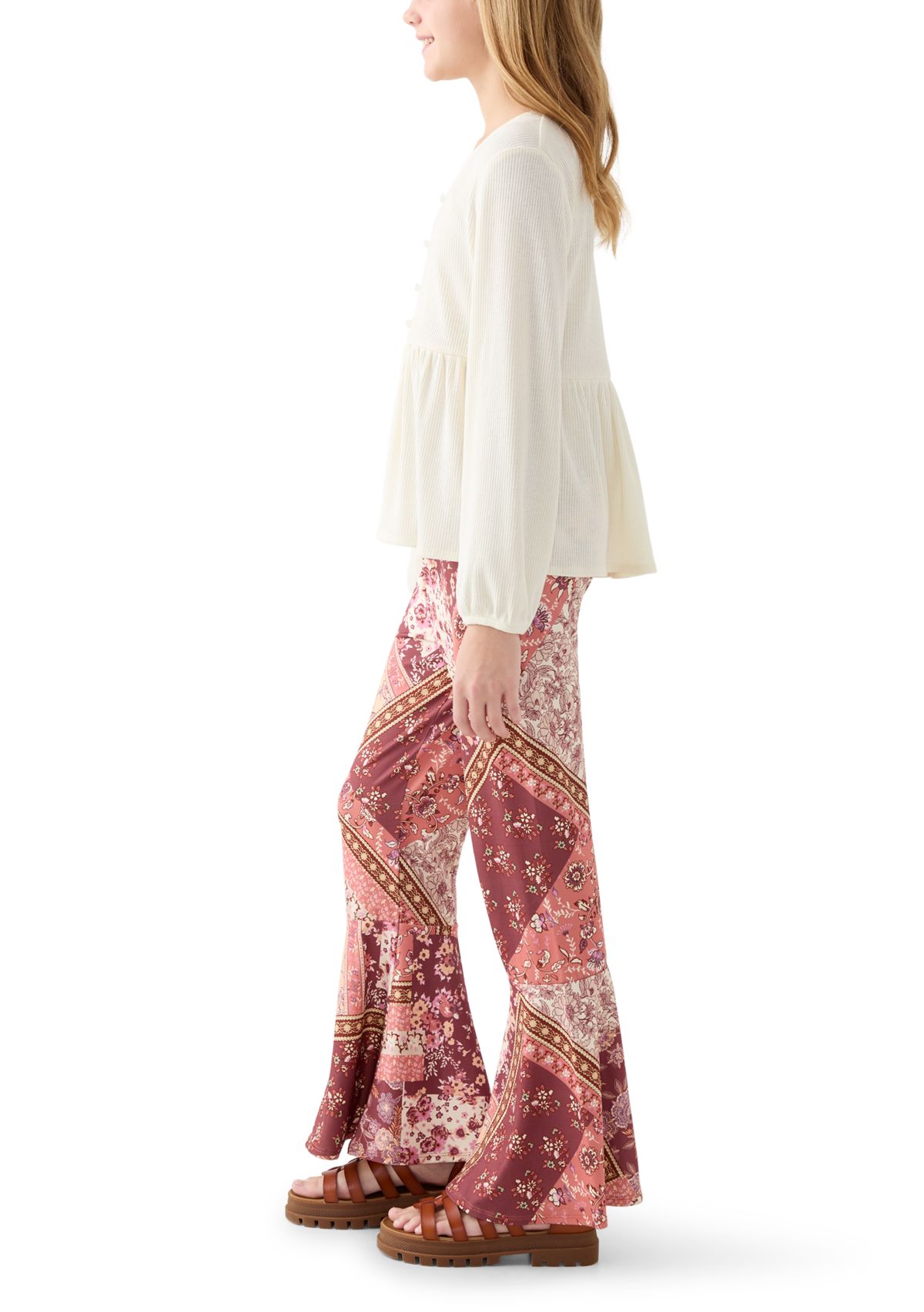 Girls 7-16 Ivy Babydoll Patch Flare Set