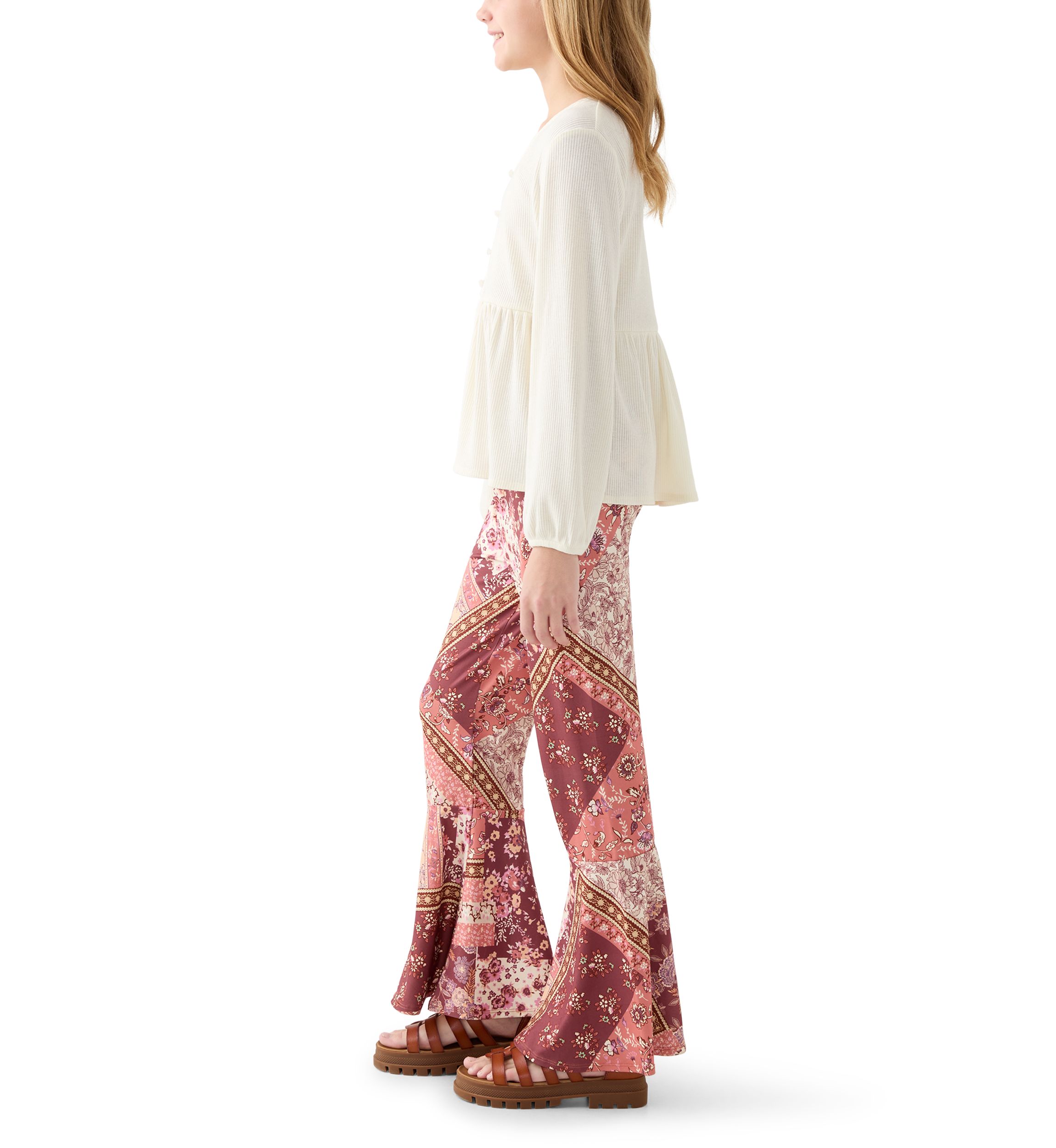 Girls 7-16 Ivy Babydoll Patch Flare Set