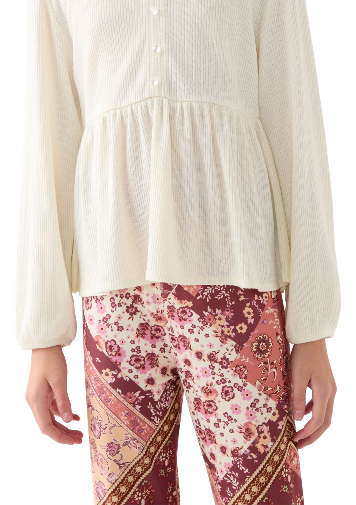 Girls 7-16 Ivy Babydoll Patch Flare Set