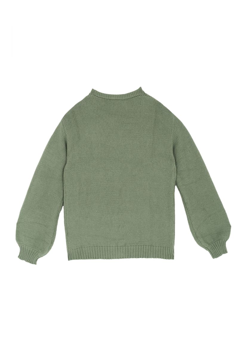Girls 7-16 3D Flower Knit Cardigan 