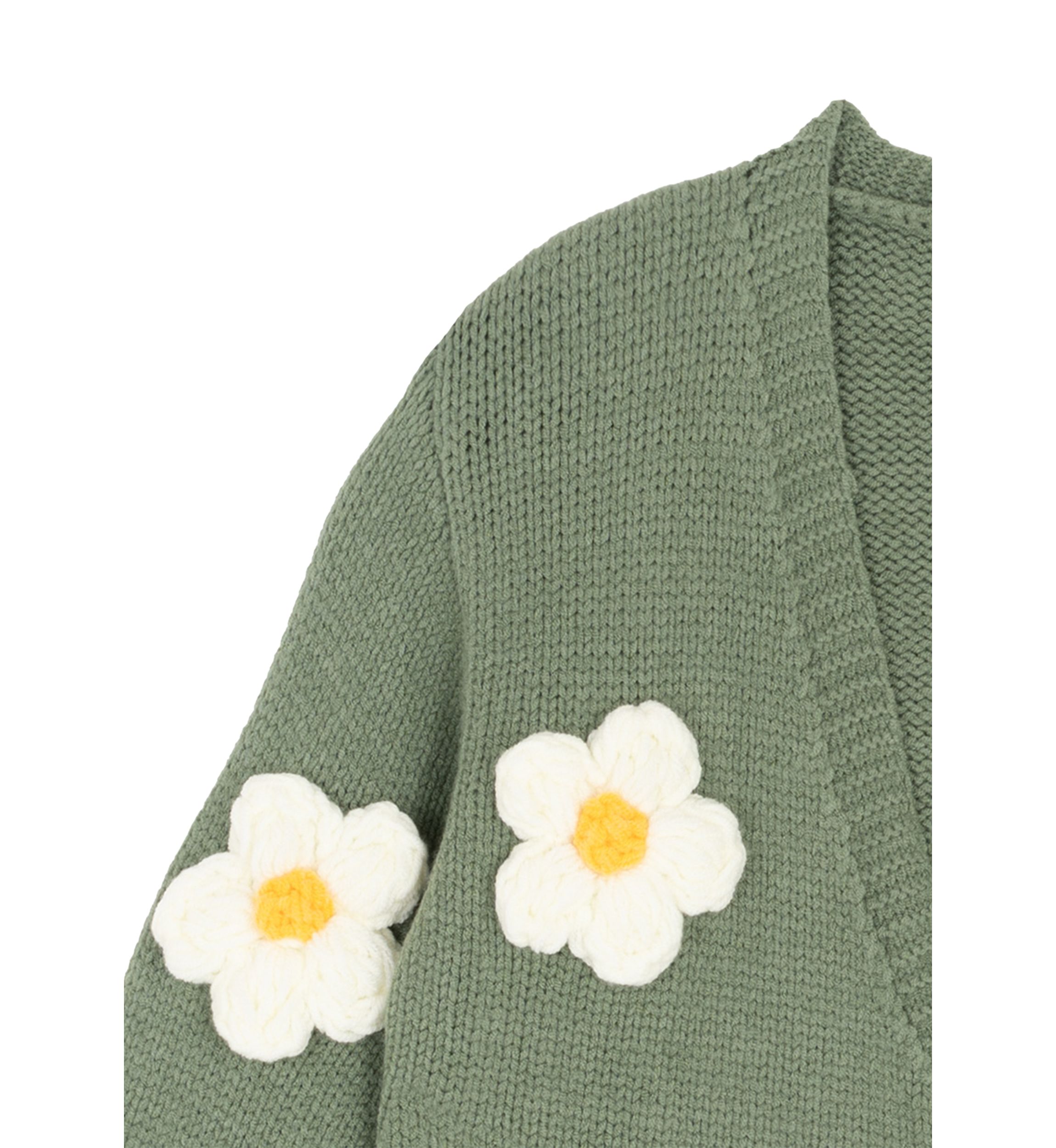 Girls 7-16 3D Flower Knit Cardigan 