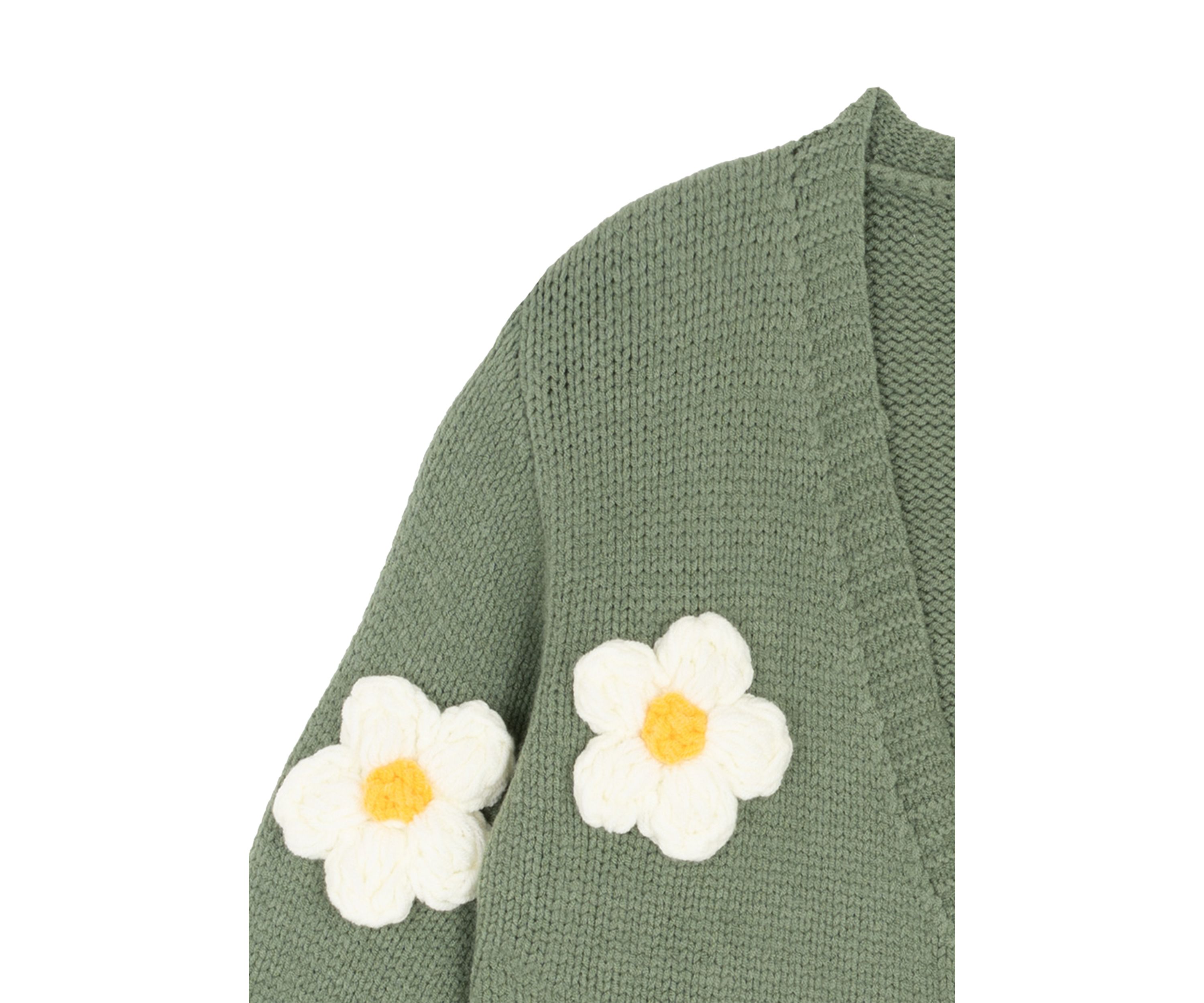 Girls 7-16 3D Flower Knit Cardigan 