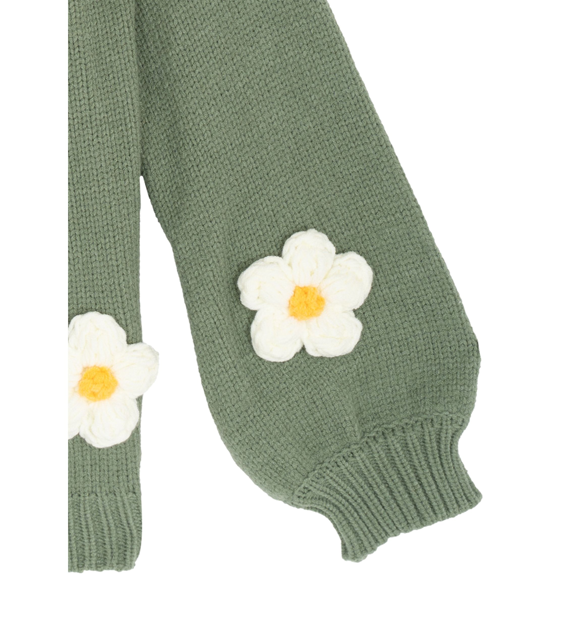 Girls 7-16 3D Flower Knit Cardigan 