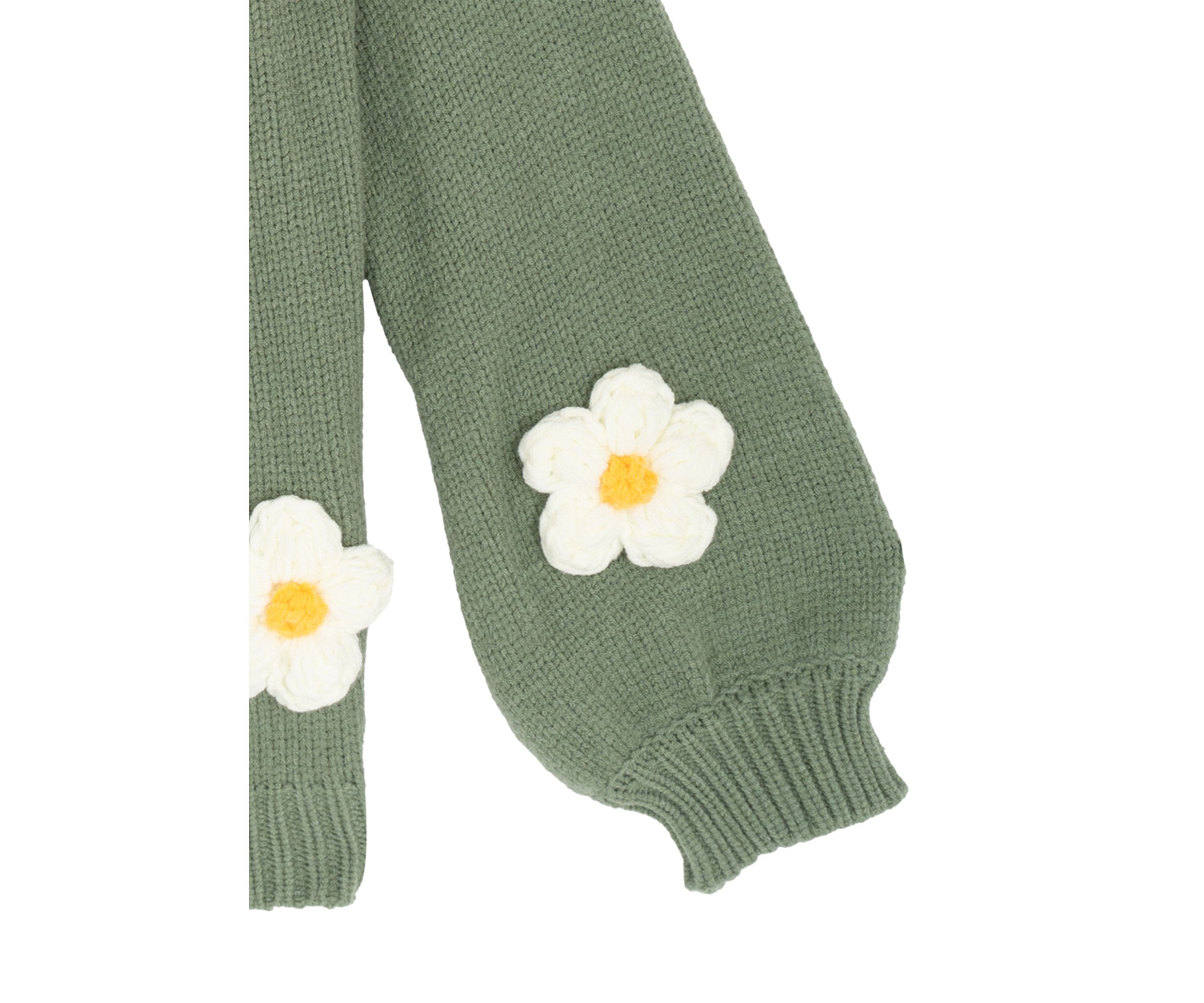 Girls 7-16 3D Flower Knit Cardigan 