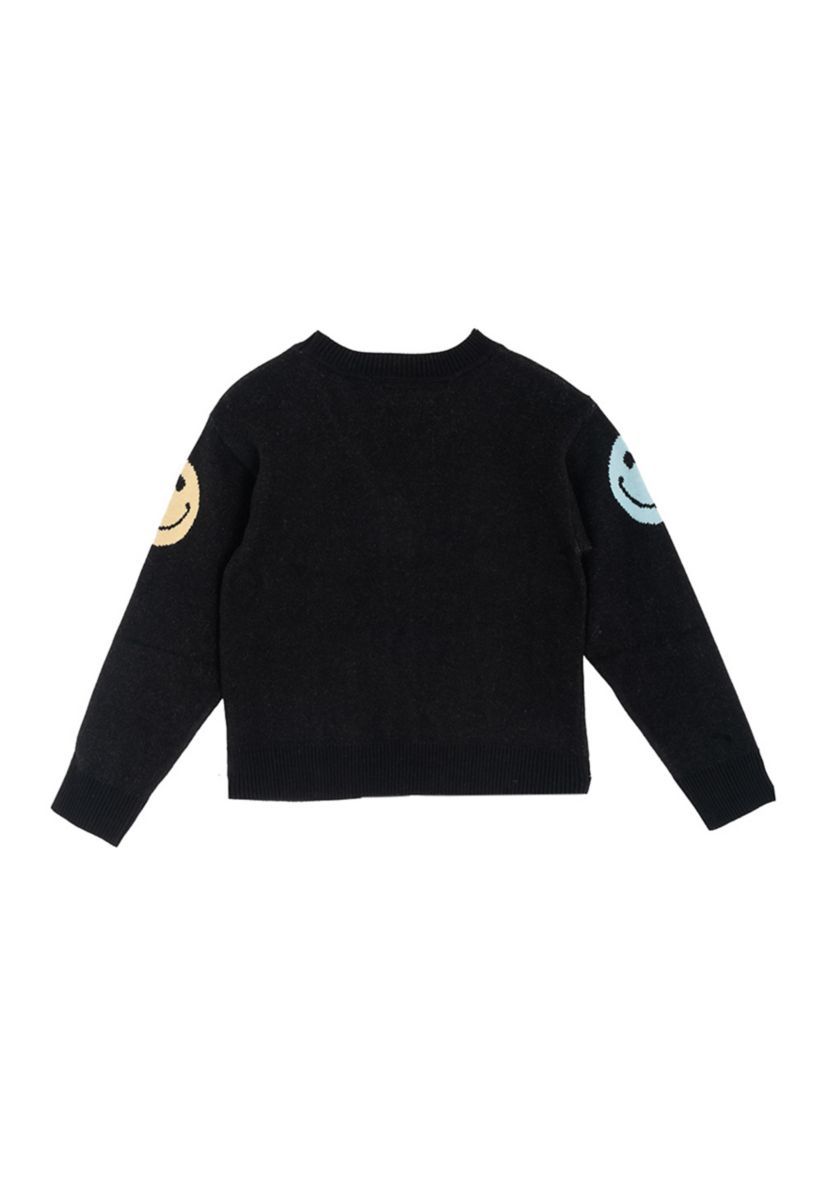 Girls 7-16 Smiley Print Cardigan 