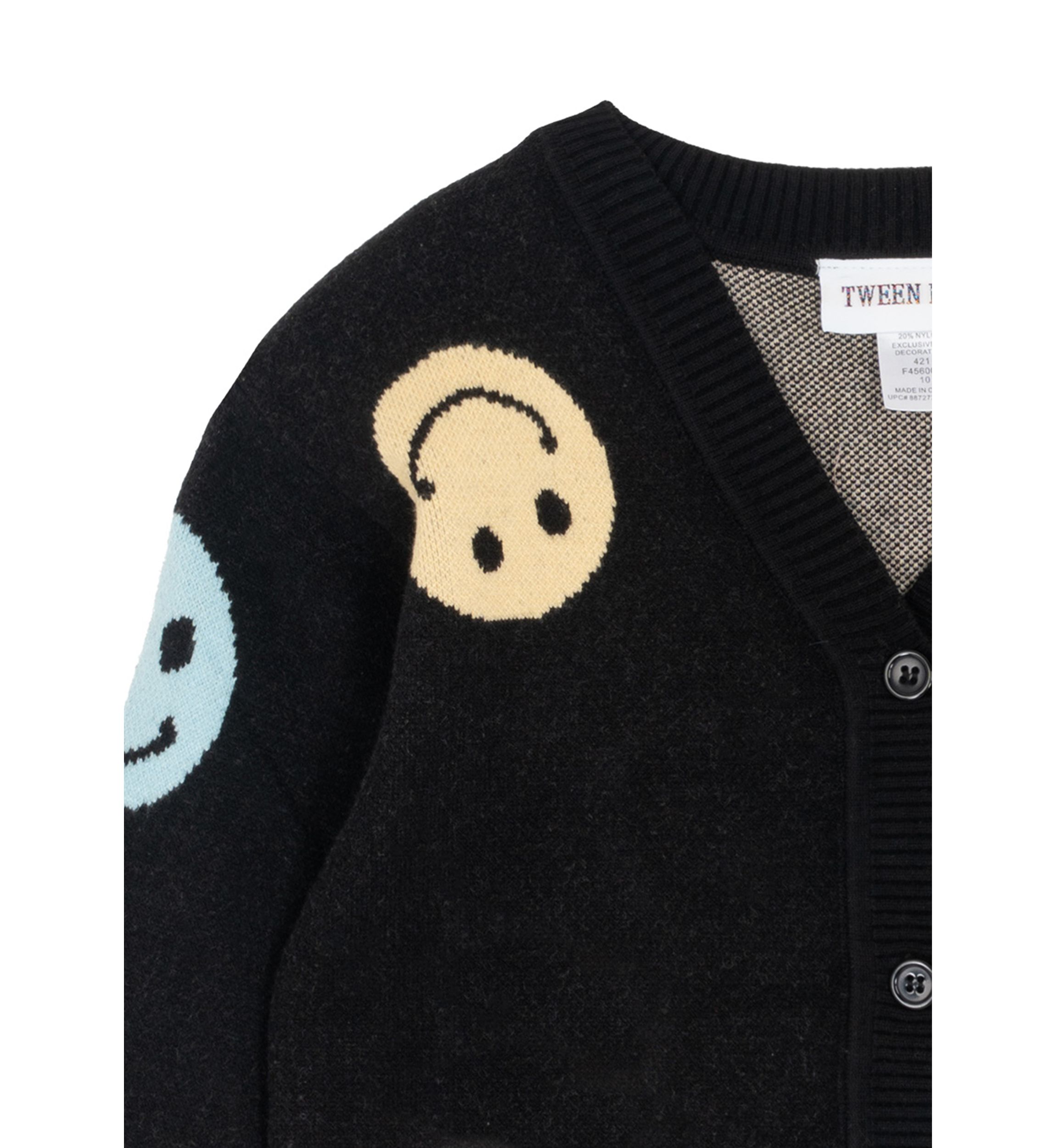 Girls 7-16 Smiley Print Cardigan 