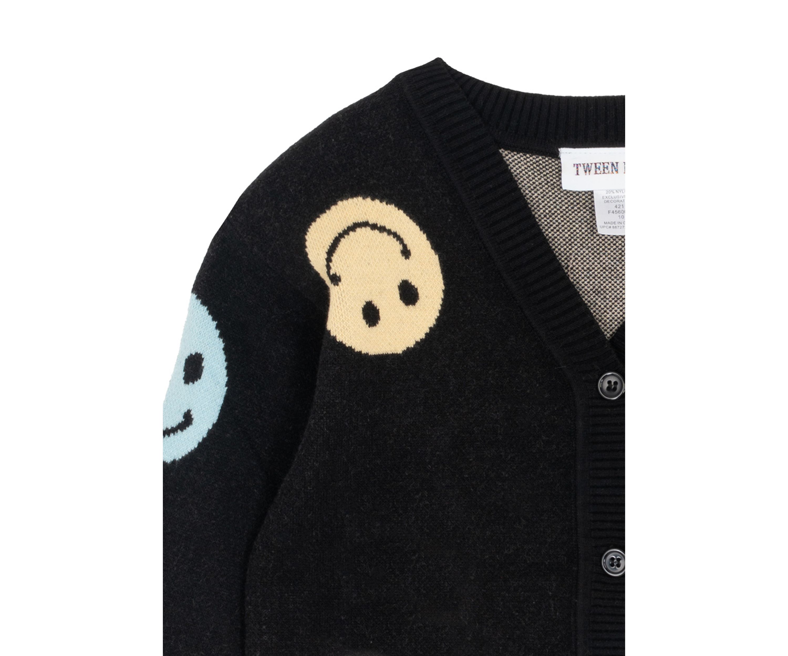 Girls 7-16 Smiley Print Cardigan 