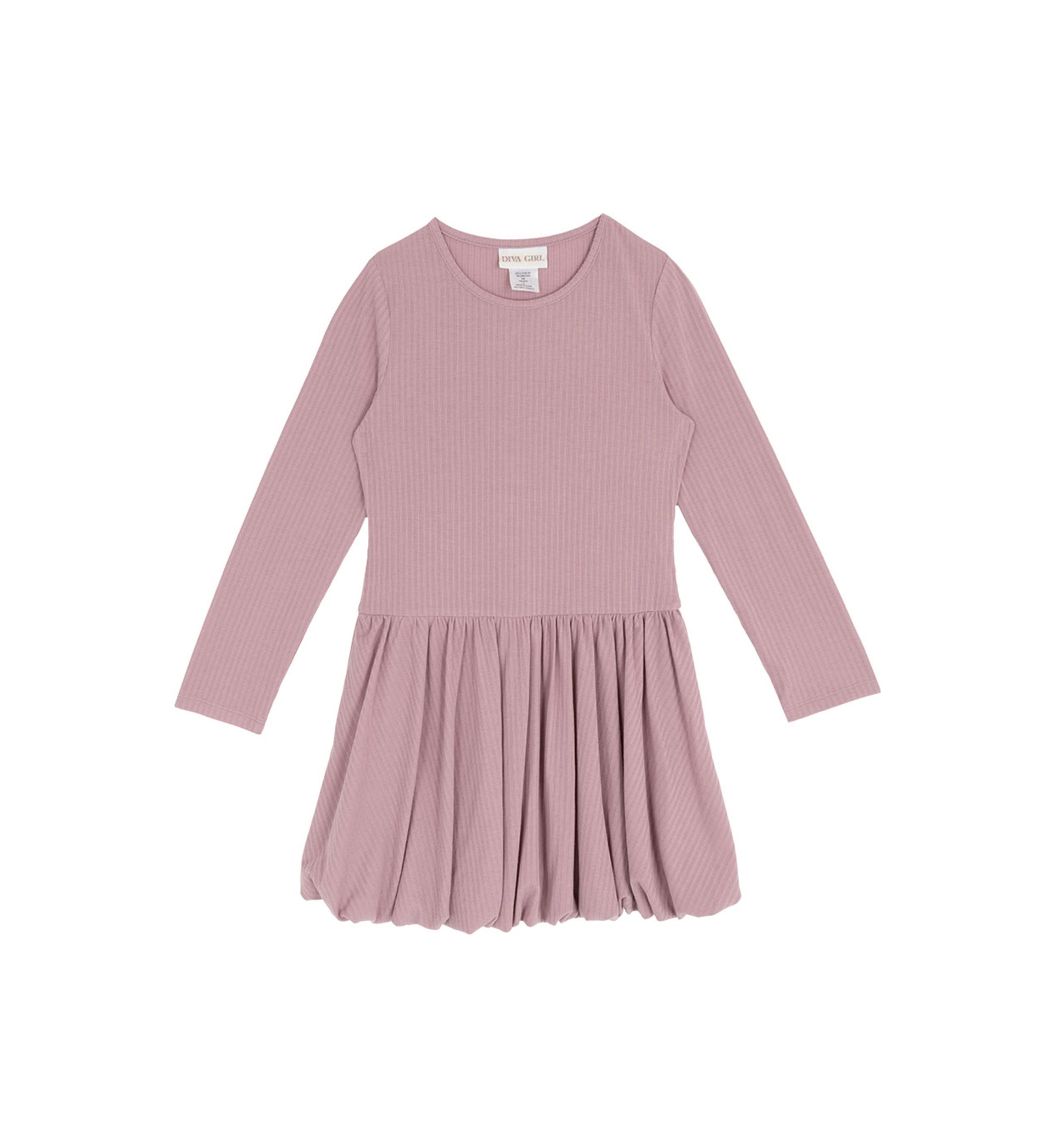 Girls 7-16 Long Sleeve Drop Waist Dress