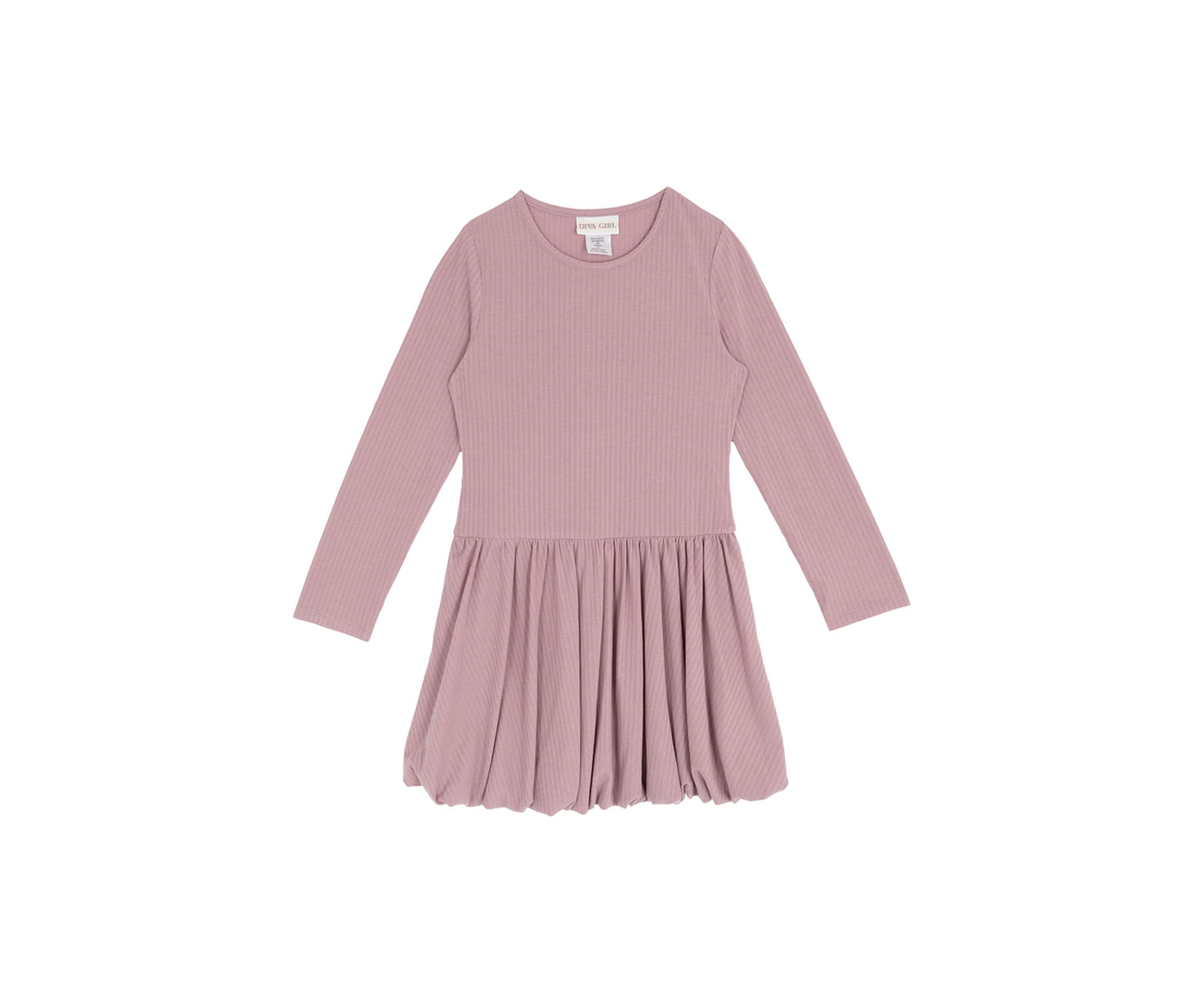 Girls 7-16 Long Sleeve Drop Waist Dress