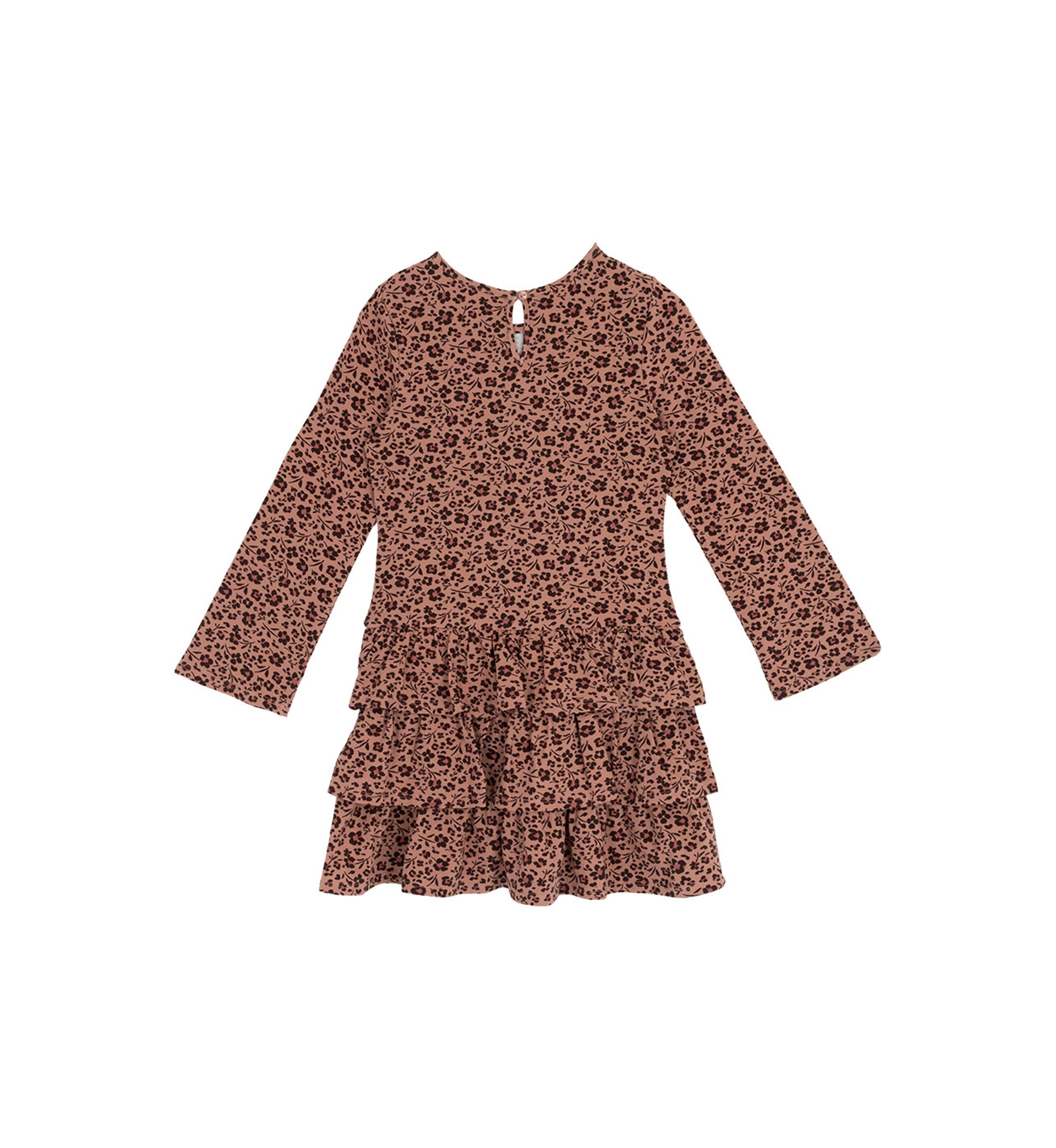 Girls 7-16 Long Sleeve Tiered Printed Dress