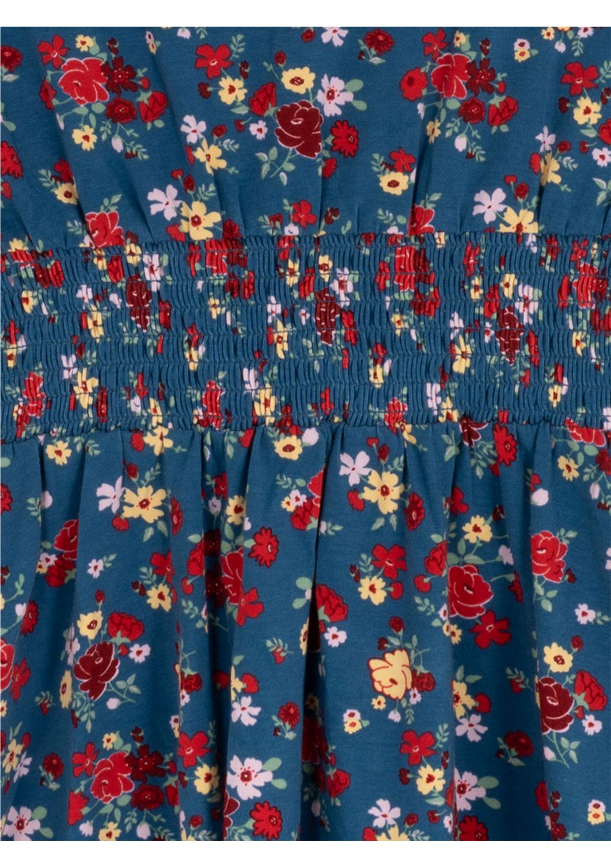 Girls 7-16 Long Sleeve Smock Waist Dress