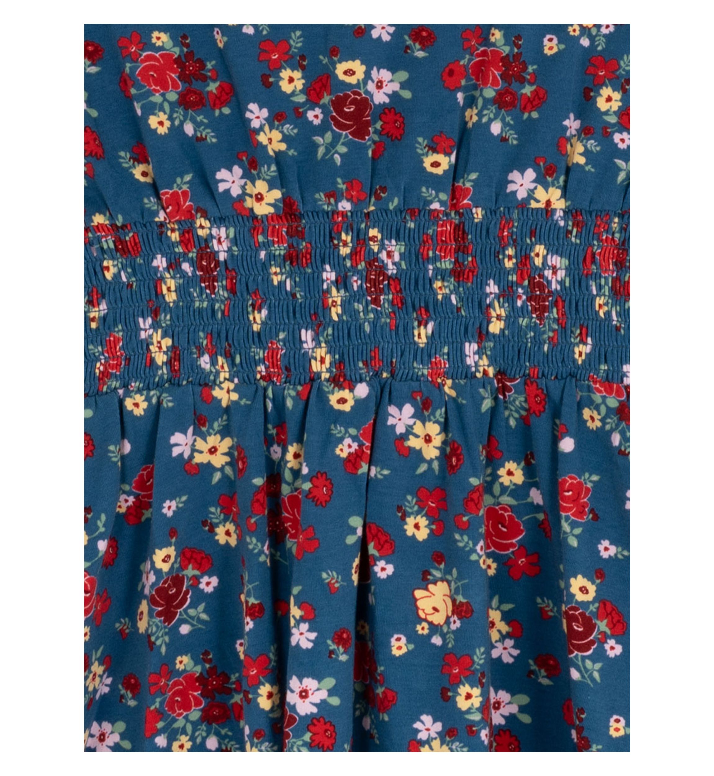 Girls 7-16 Long Sleeve Smock Waist Dress