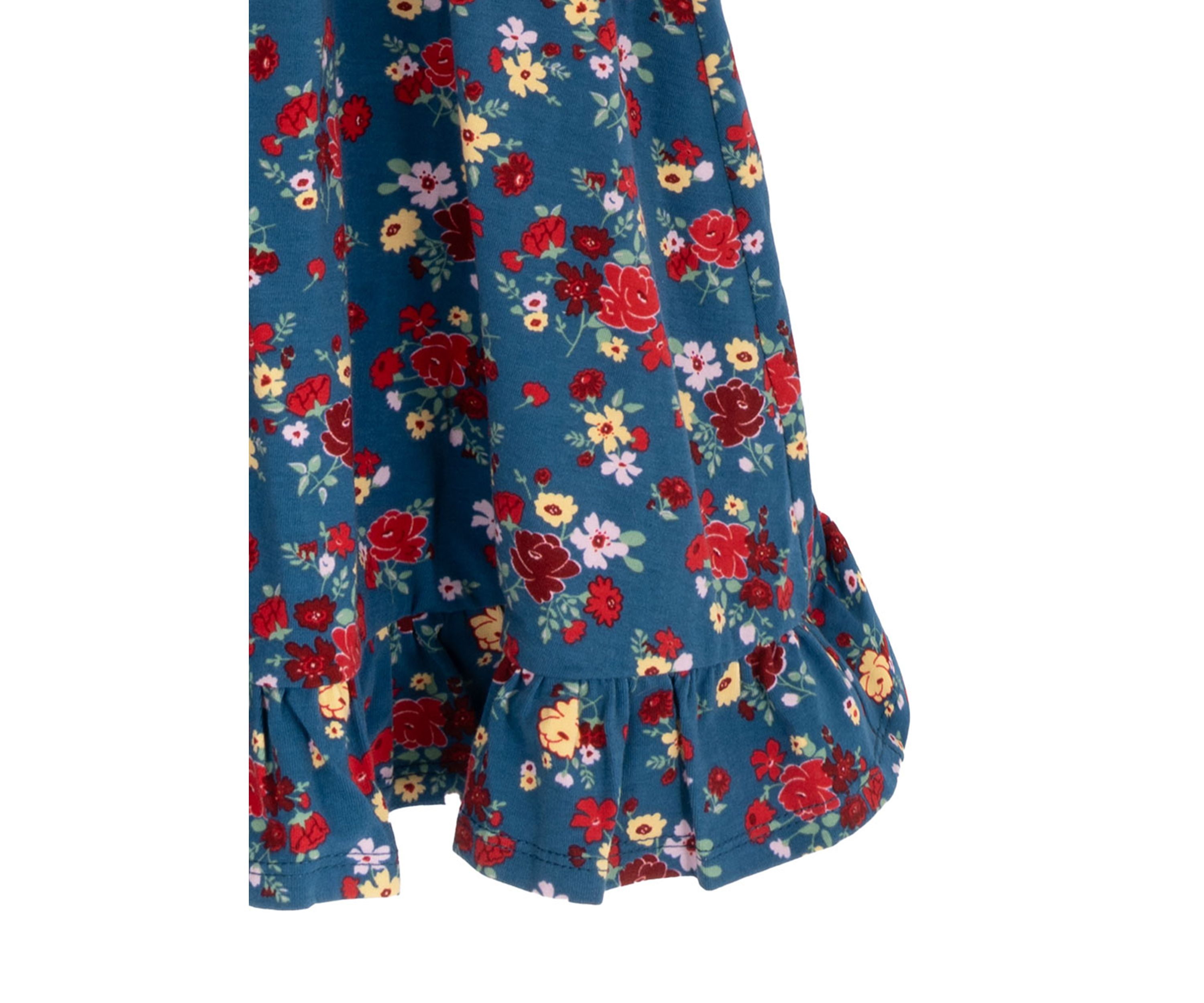 Girls 7-16 Long Sleeve Smock Waist Dress