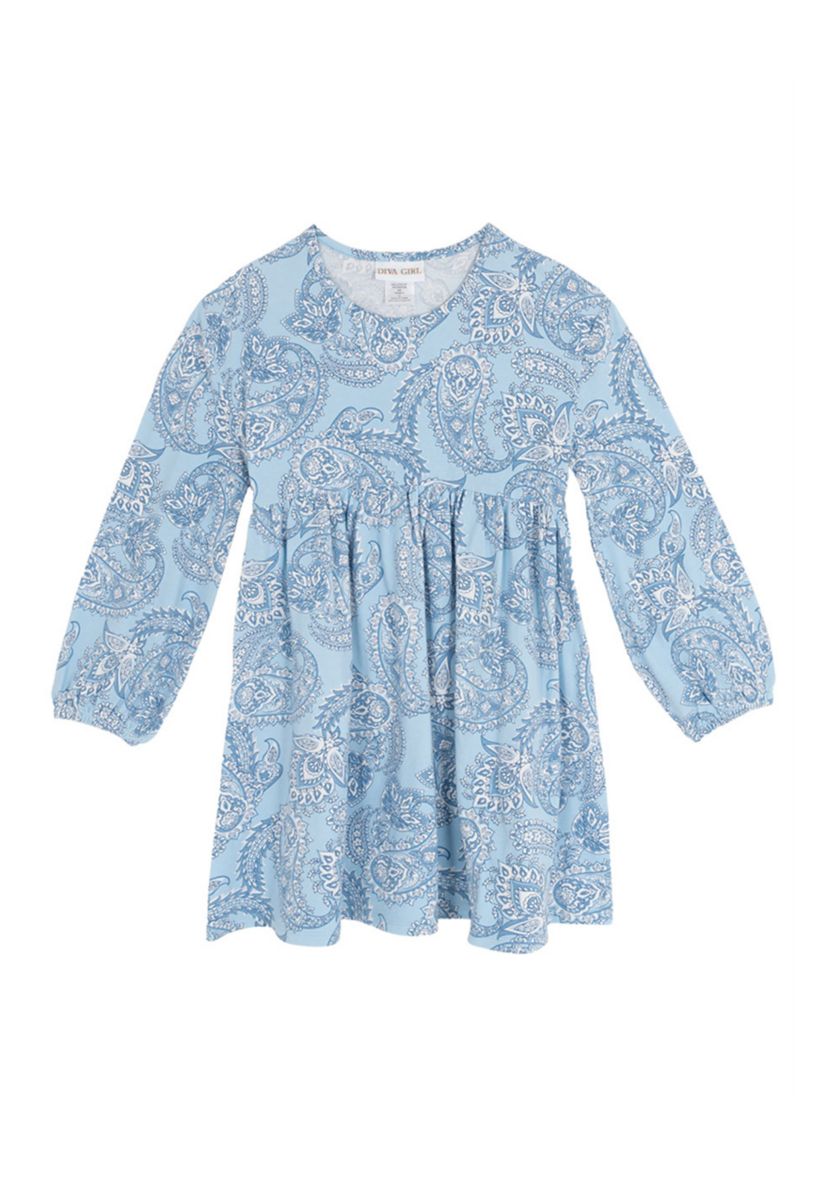 Girls 7-16 Balloon Sleeve Flair Dress